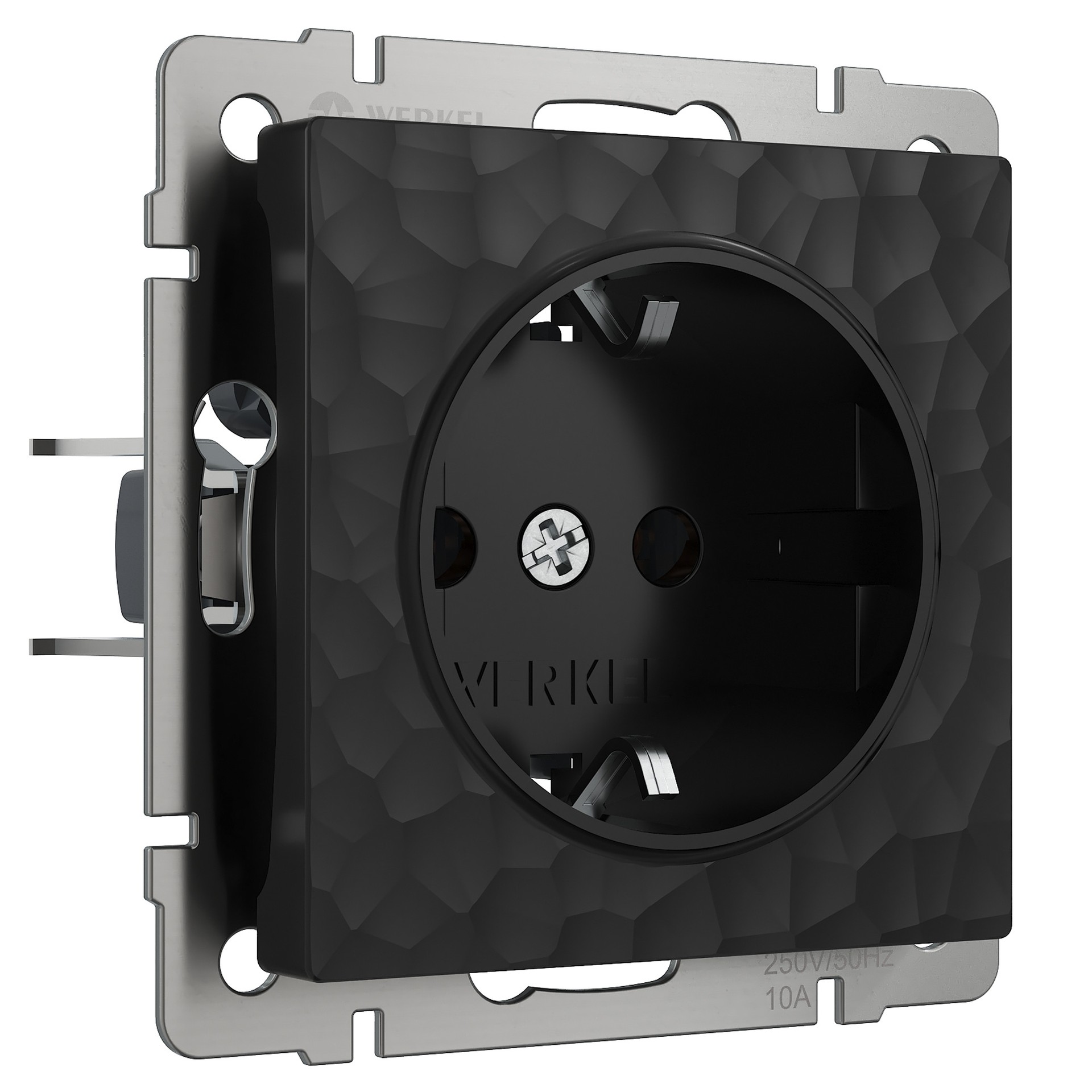 Розетка Werkel W1271108/ Розетка с заземлением и шторками (hammer черный)