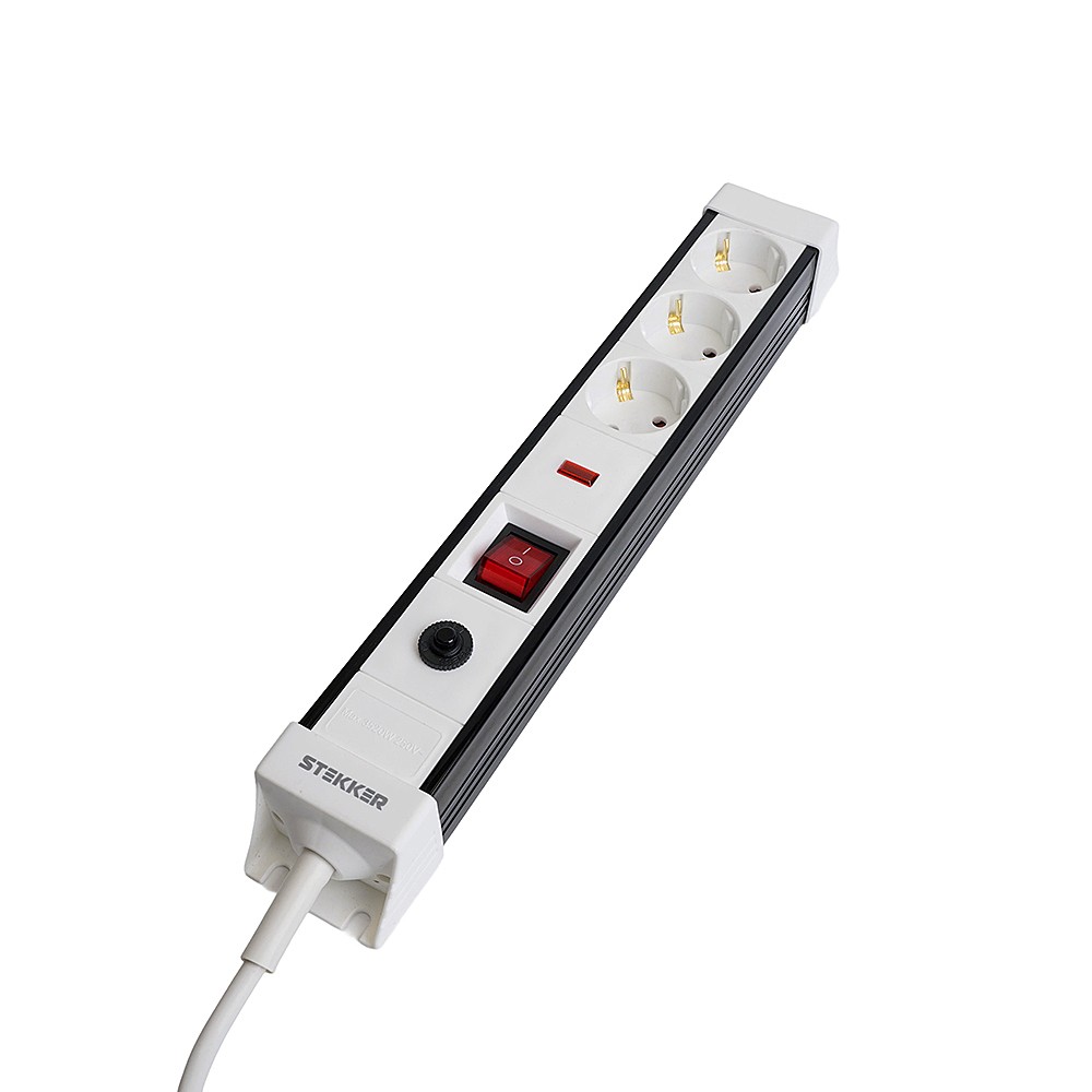 Сетевой фильтр 3-местный с/з 3x1мм2, 3 м, Stekker Techno 50145