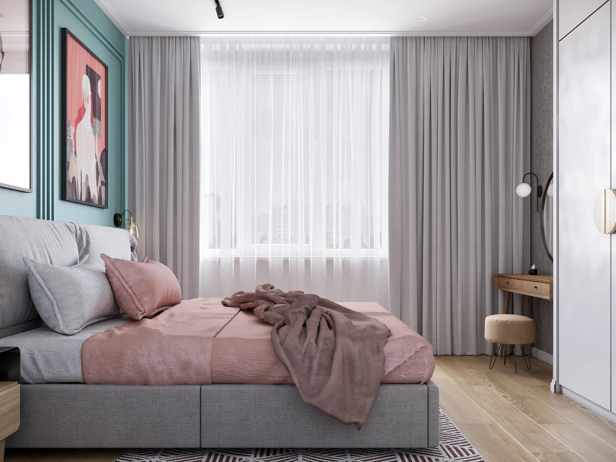 Трехкомнатная квартира 64 кв. м