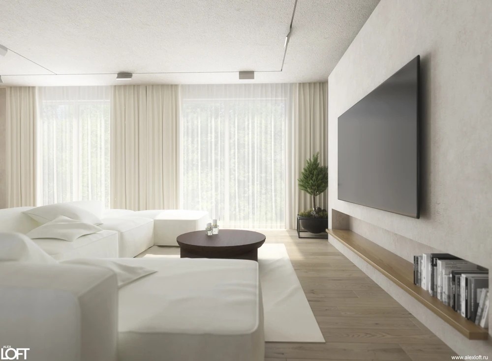 Современный и уютный интерьер двухэтажного дома