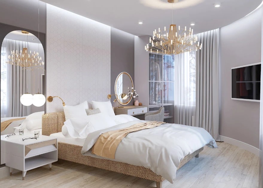 Bedroom-gray and gold