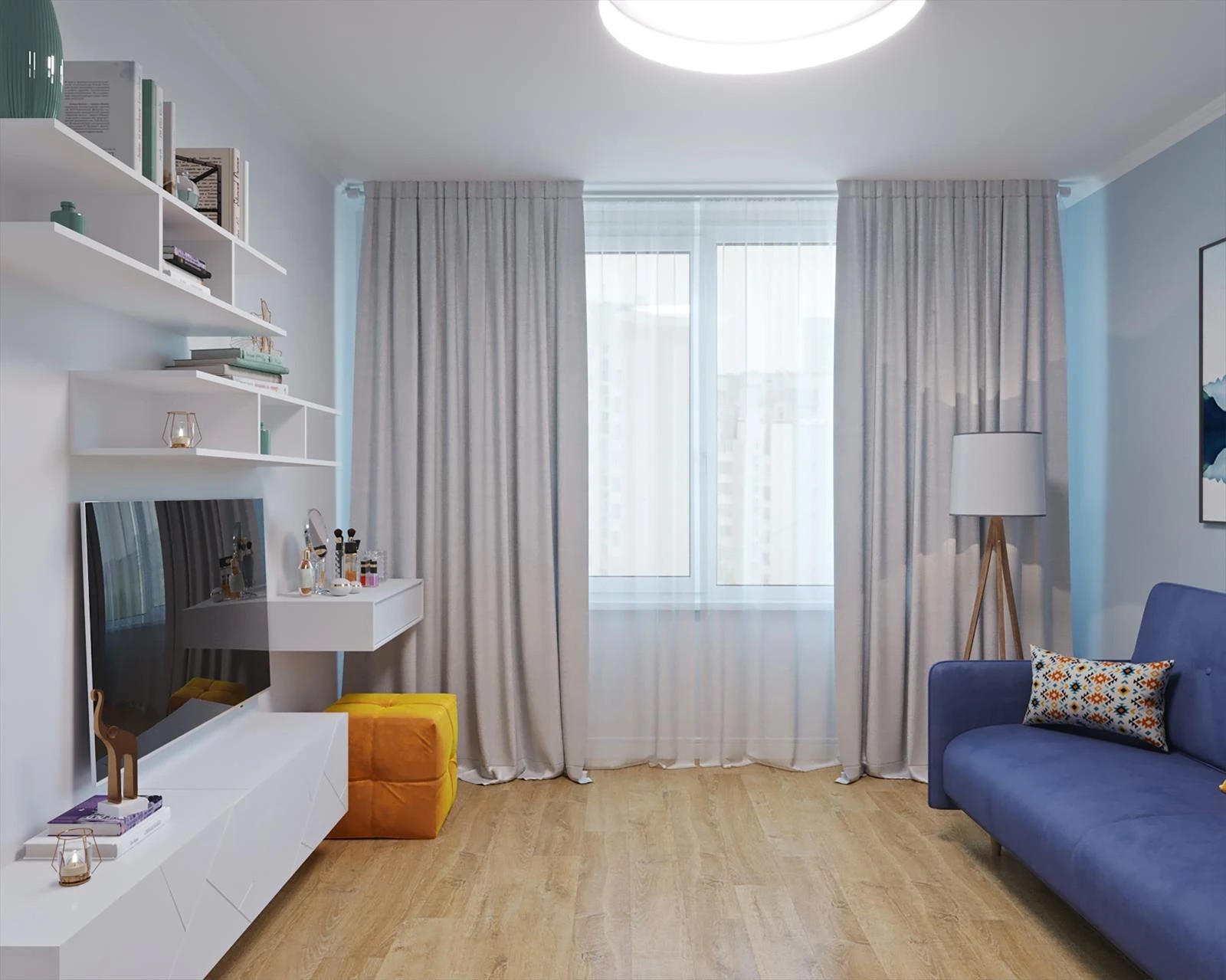 Дизайн-проект однокомнатной квартиры для молодой девушки