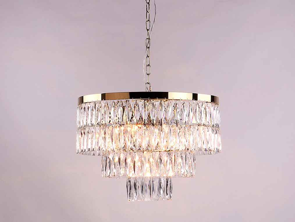 Подвесная хрустальная люстра 10120 Newport 10125+5/C gold