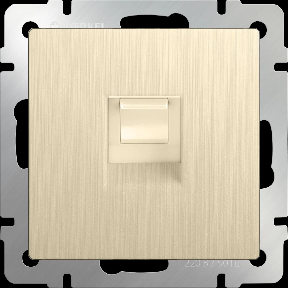 Розетка Werkel Шампань рифленый WL10-RJ-11 / Телефонная розетка RJ-11 (шампань рифленый)