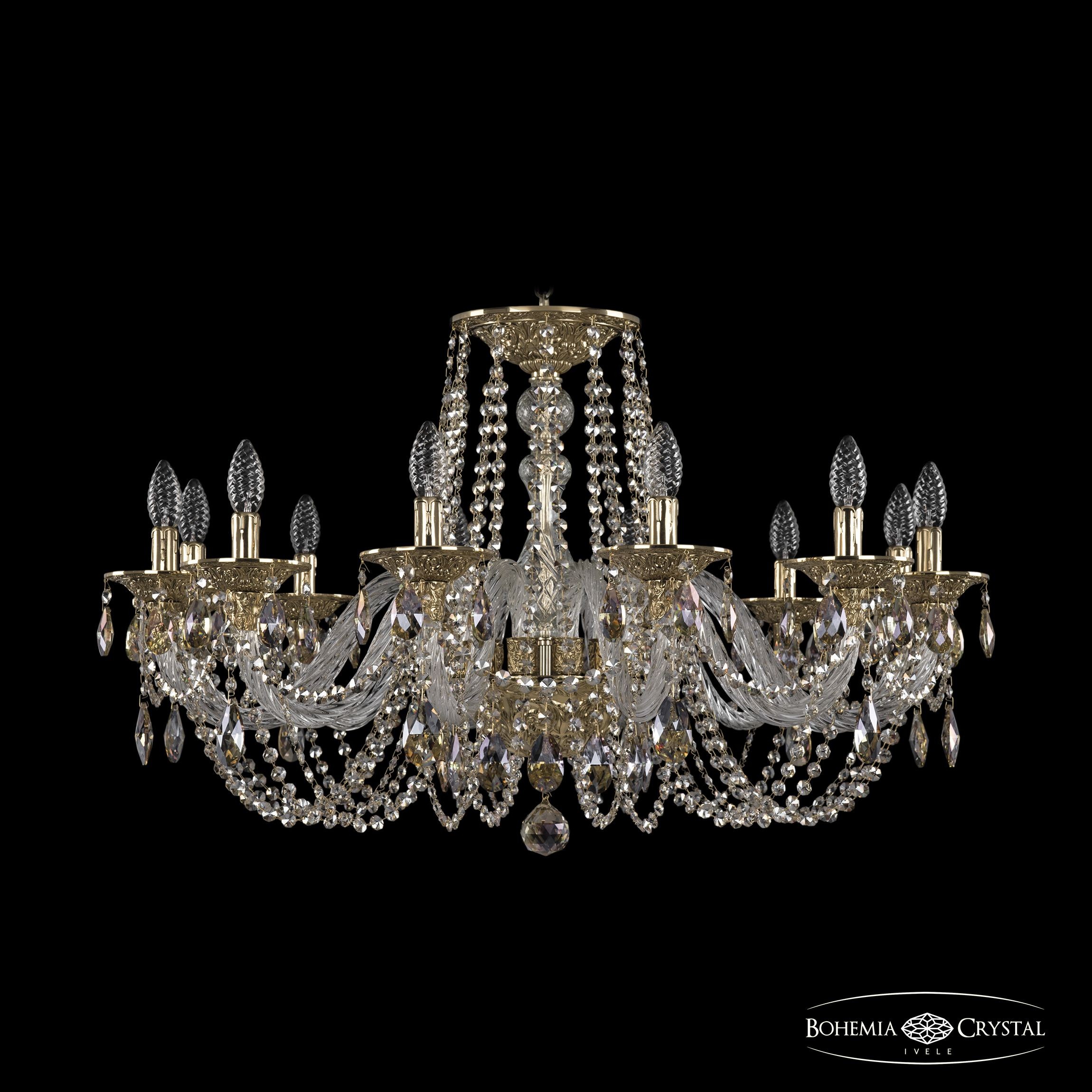 Подвесная хрустальная люстра 1602 Bohemia 16102/12/300 G R801