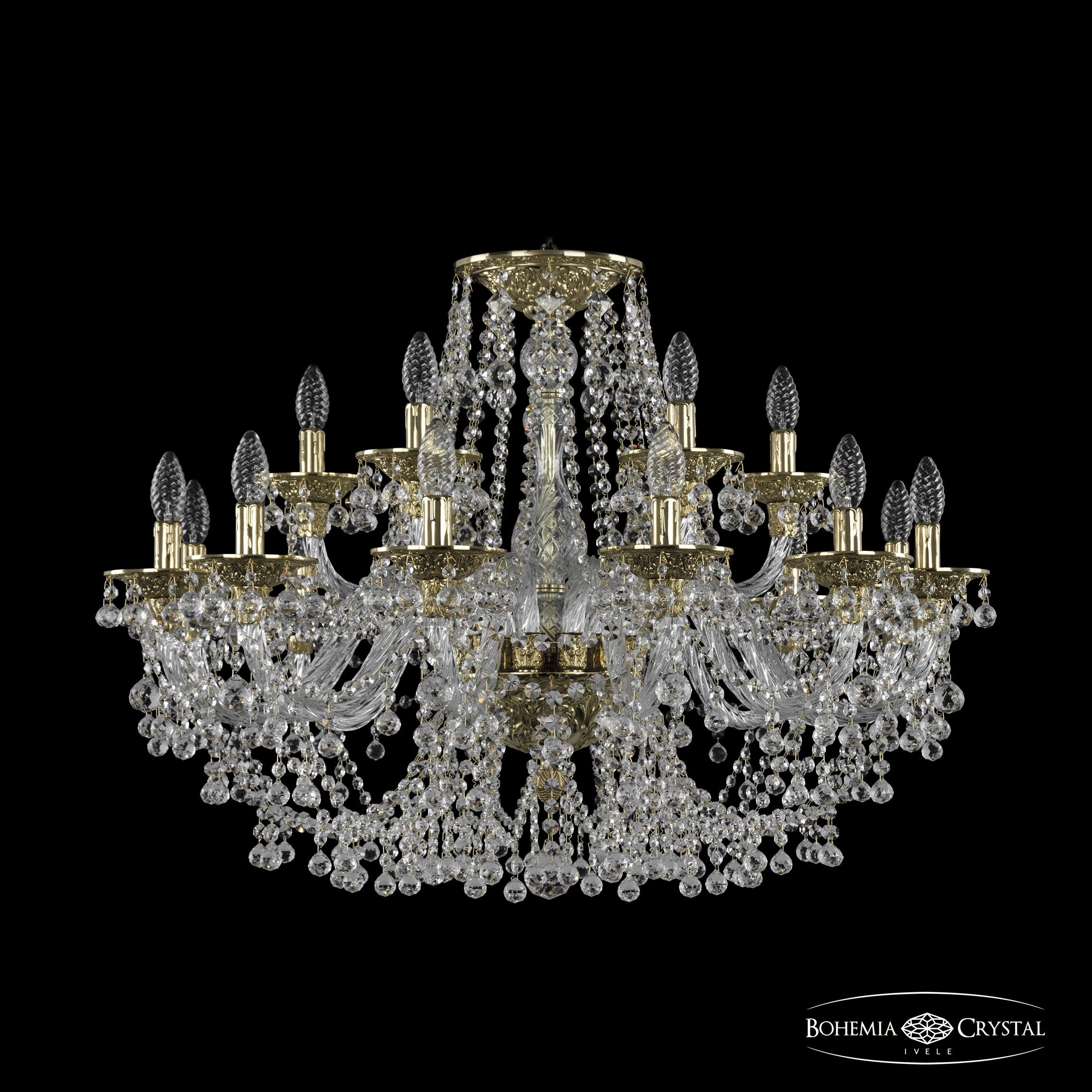 Подвесная хрустальная люстра 1609 Bohemia 16109/12+6/300 G