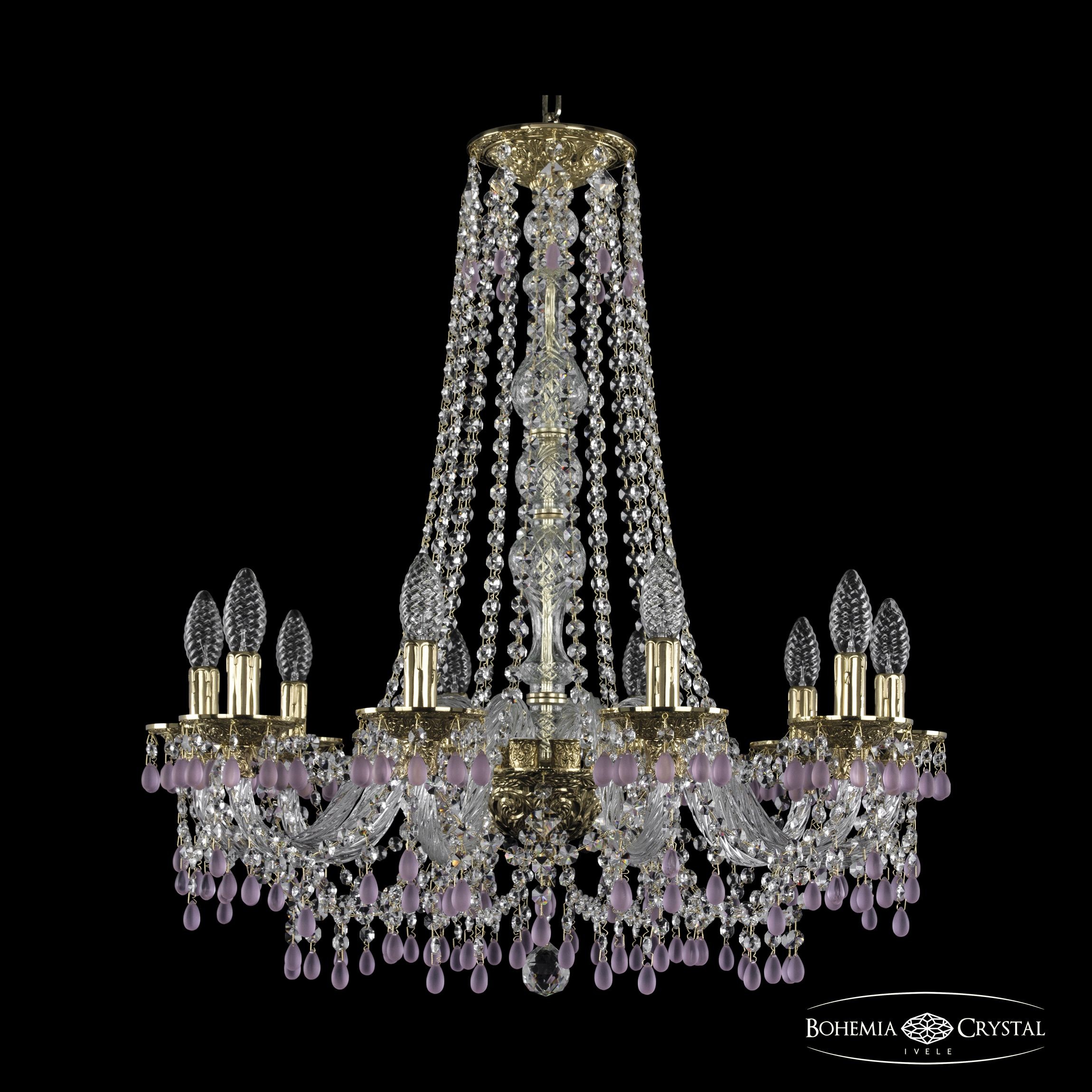 Подвесная хрустальная люстра 1610 Bohemia 16110/10/240/h-75 G V7010