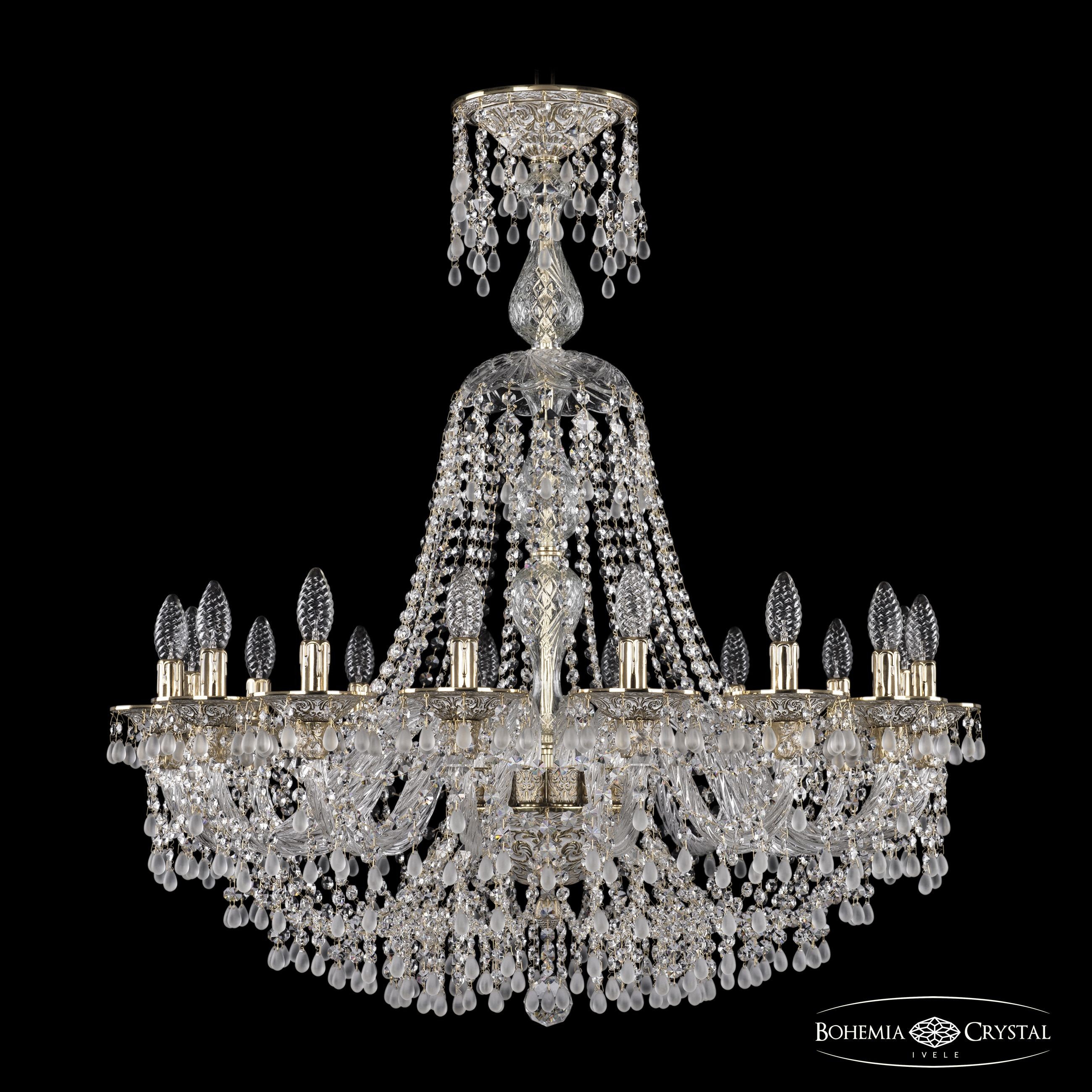 Подвесная хрустальная люстра 1610 Bohemia 16110/16/300/XL-95 GW V0300