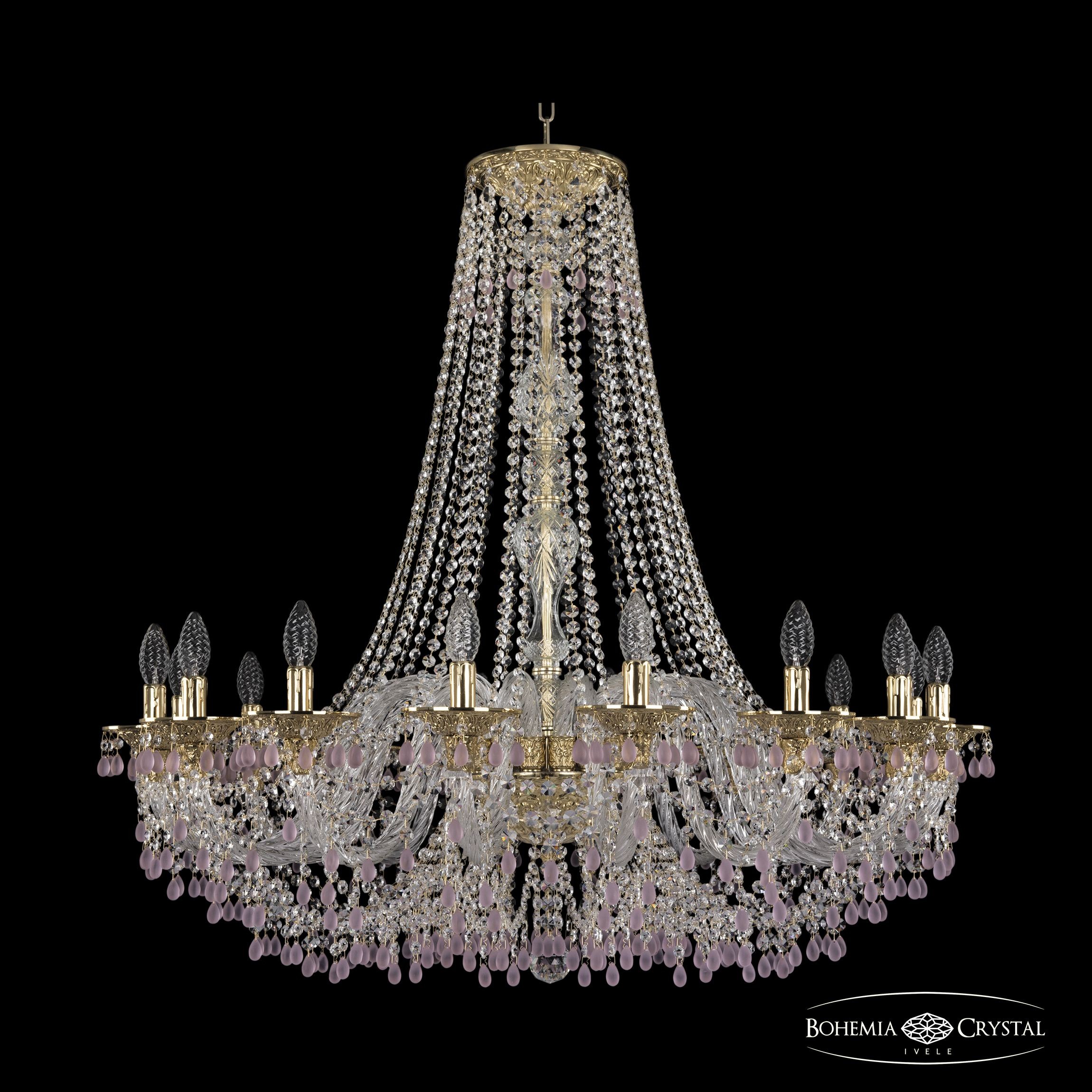 Подвесная хрустальная люстра 1610 Bohemia 16110/16/360/h-95 G V7010