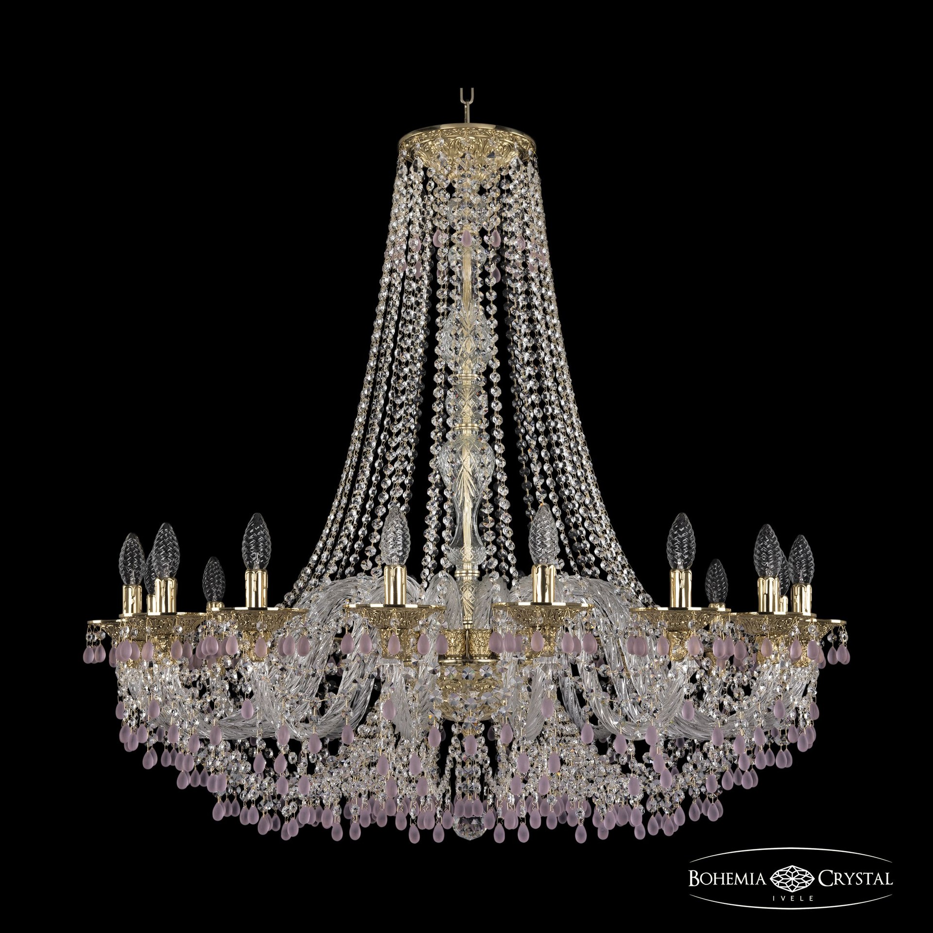 Подвесная хрустальная люстра 1610 Bohemia 16110/16/360/h-95 G V7010