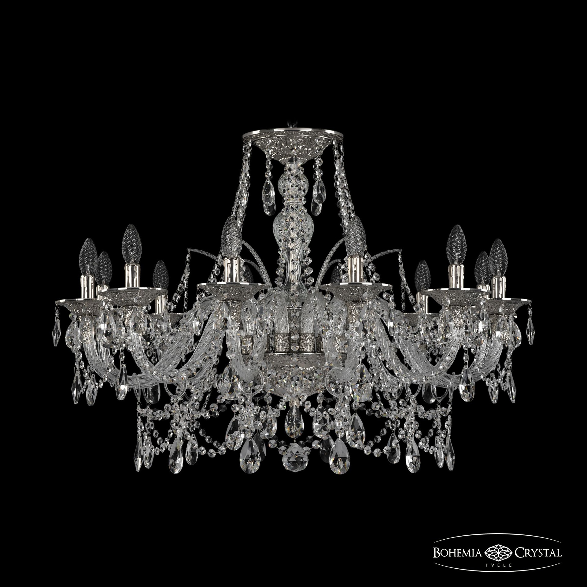 Подвесная хрустальная люстра 1611 Bohemia 16111/12/300 Ni