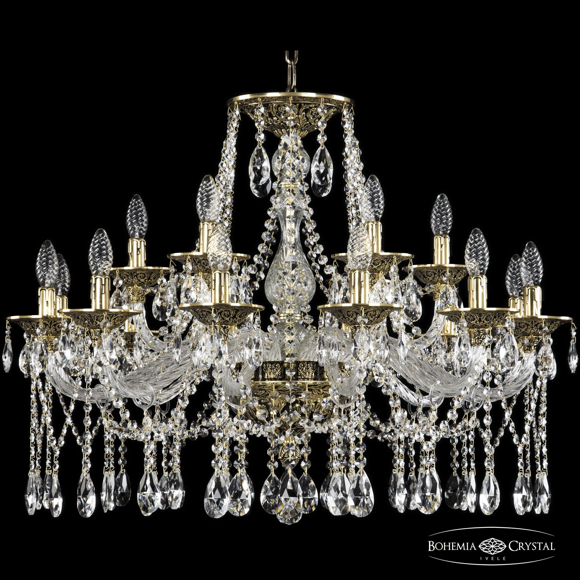 Подвесная хрустальная люстра 1613 Bohemia 16113/12+6/300 GB