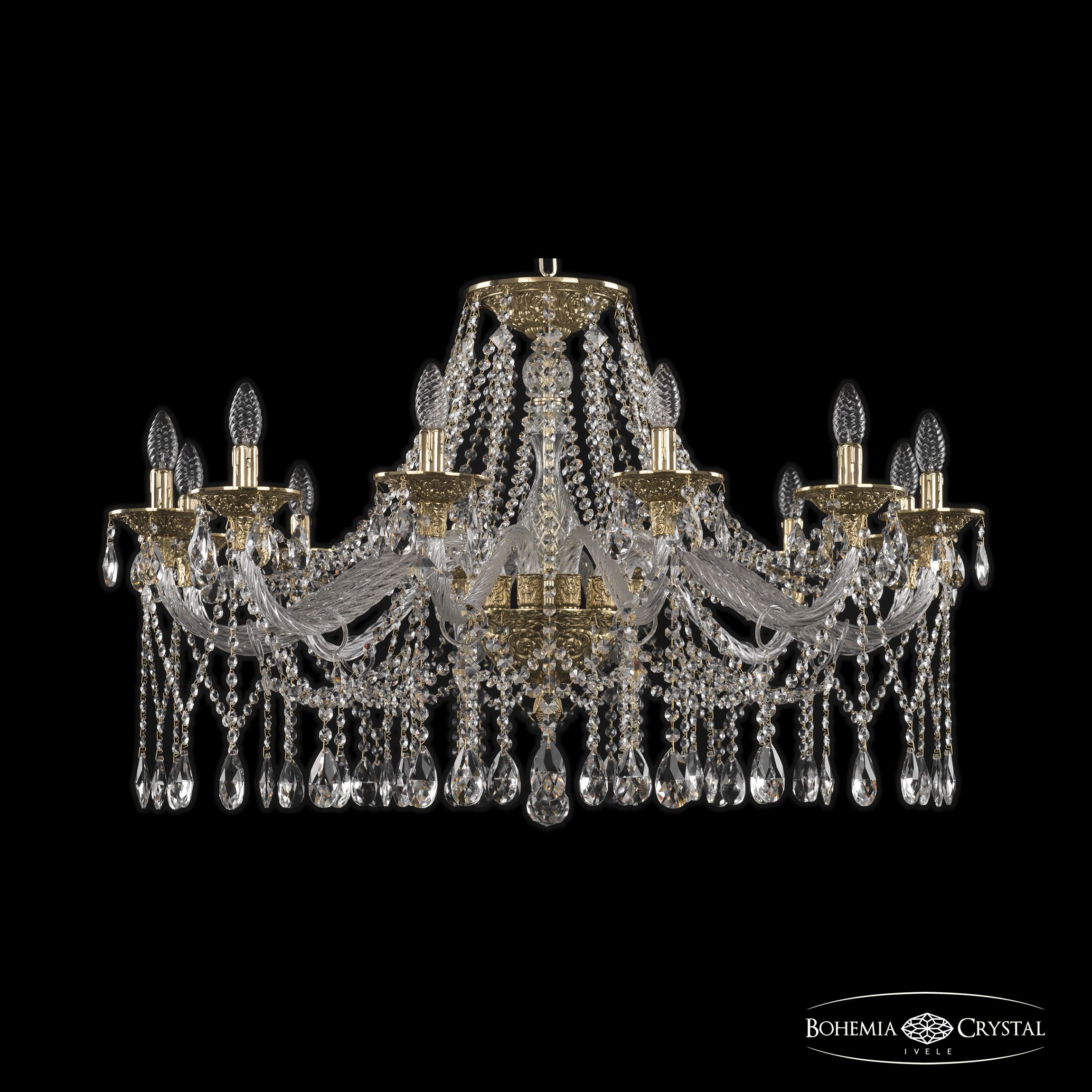 Подвесная хрустальная люстра 1613 Bohemia 16113/12/360 G