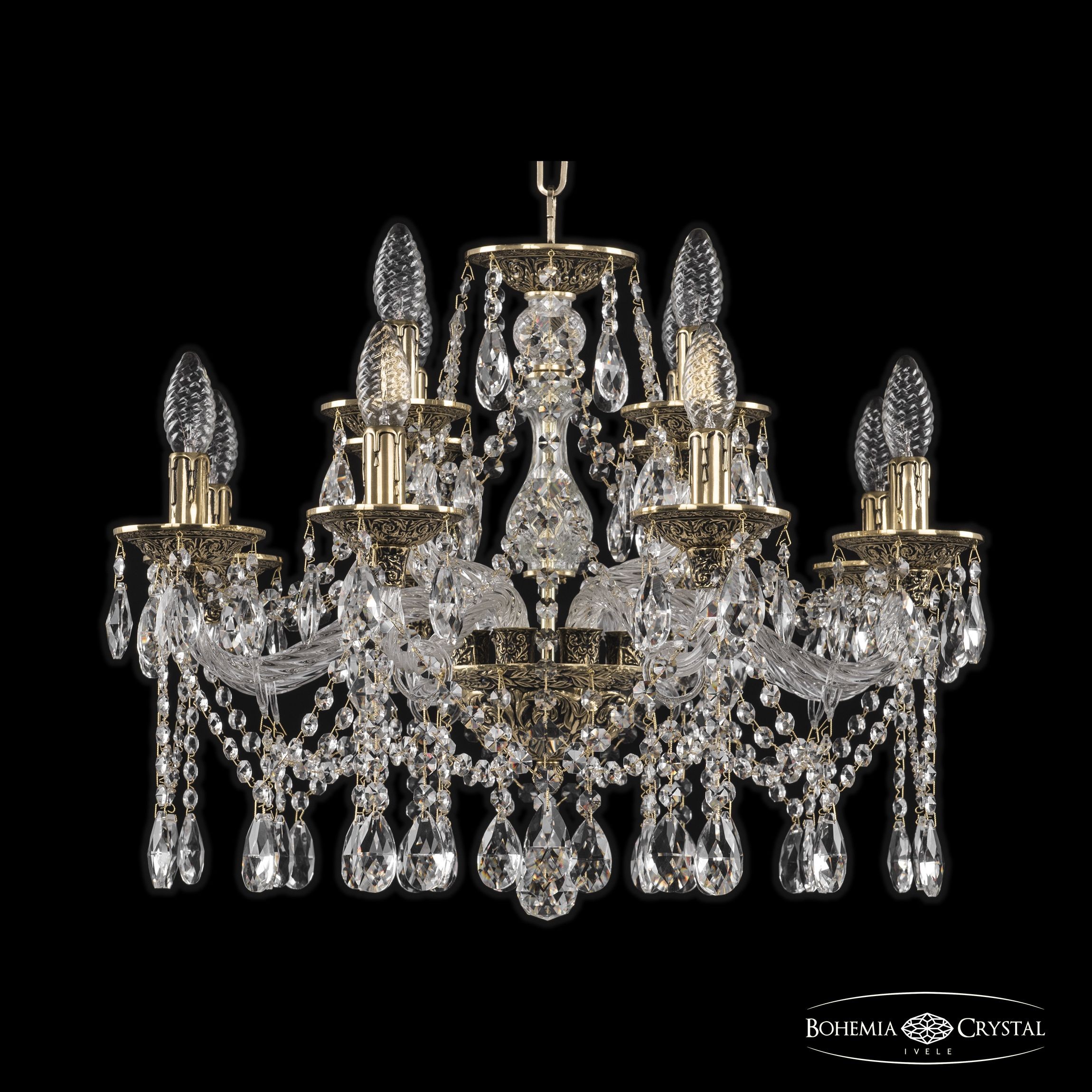 Подвесная хрустальная люстра 1613 Bohemia 16113/8+4/200 GB