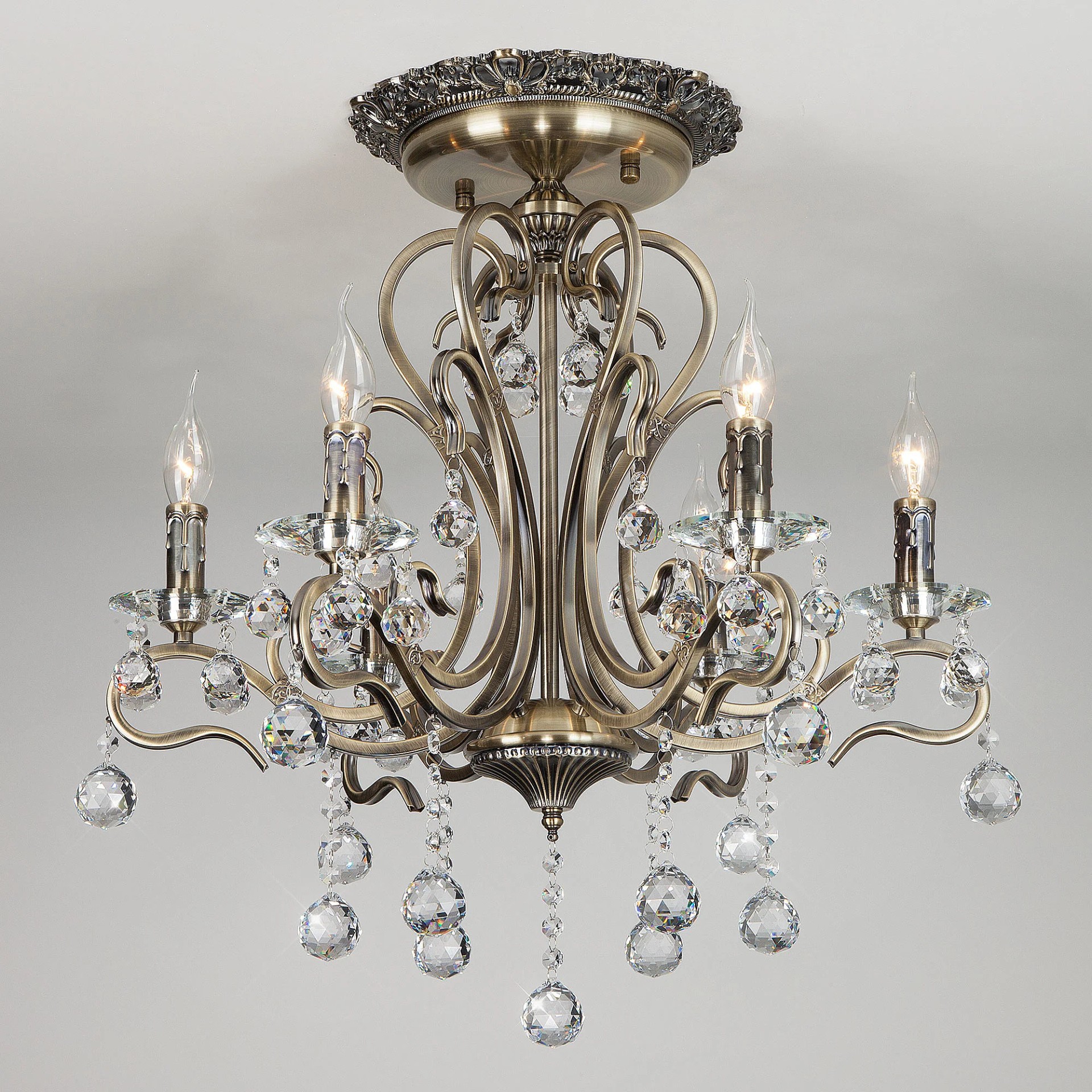 Потолочная хрустальная люстра Eurosvet Ernin 12505/6 античная бронза Strotskis