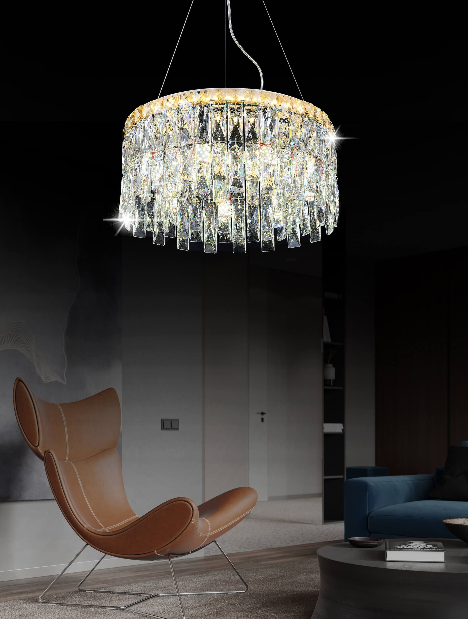 Подвесная хрустальная люстра Lumina Deco DDP 9883-80D