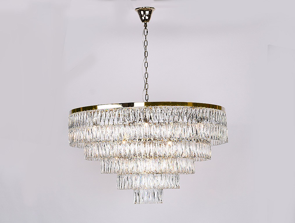 Подвесная хрустальная люстра 10120 Newport 10129+17/C gold