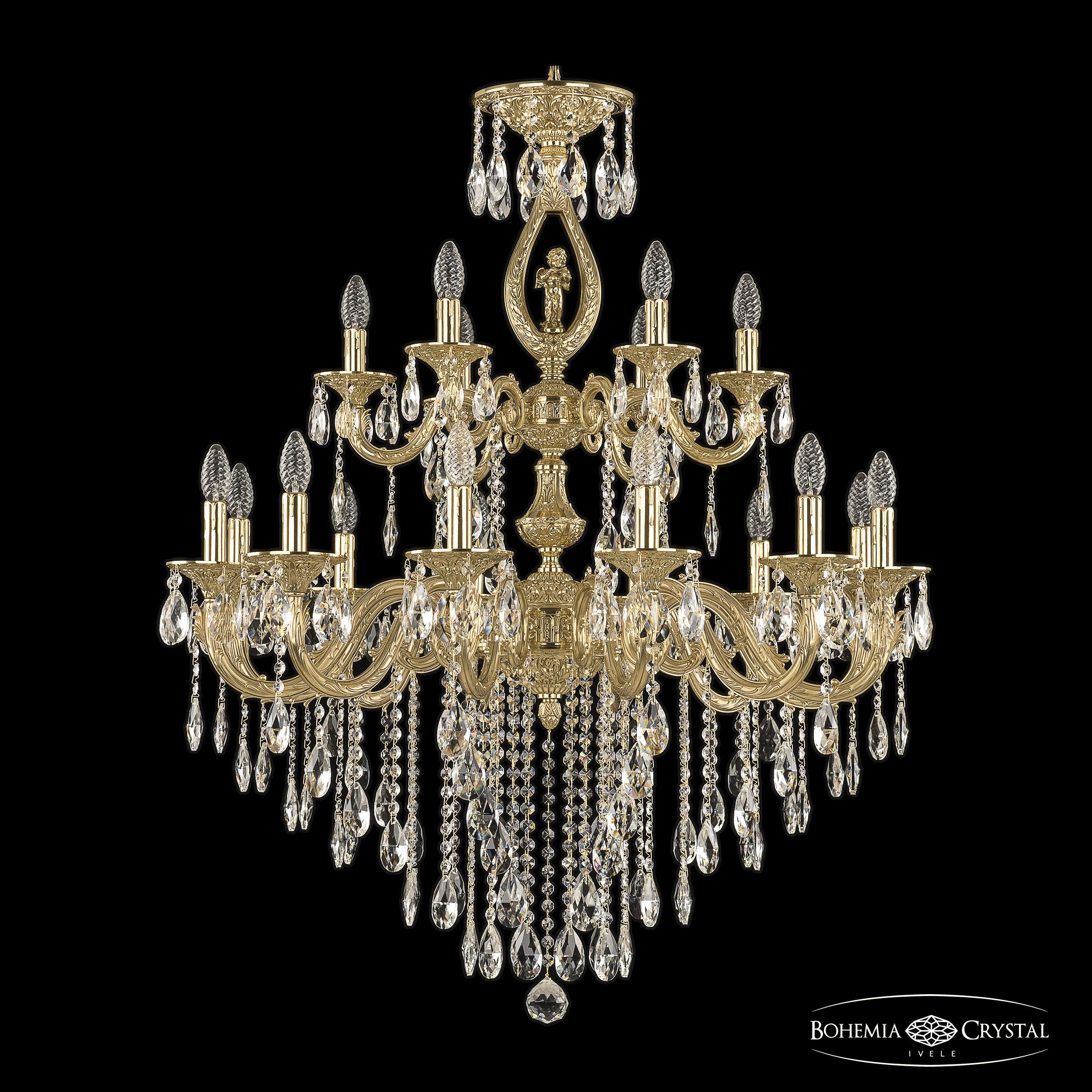 Подвесная хрустальная люстра 7101 Bohemia 71401/12+6/300/2D B G FA4M