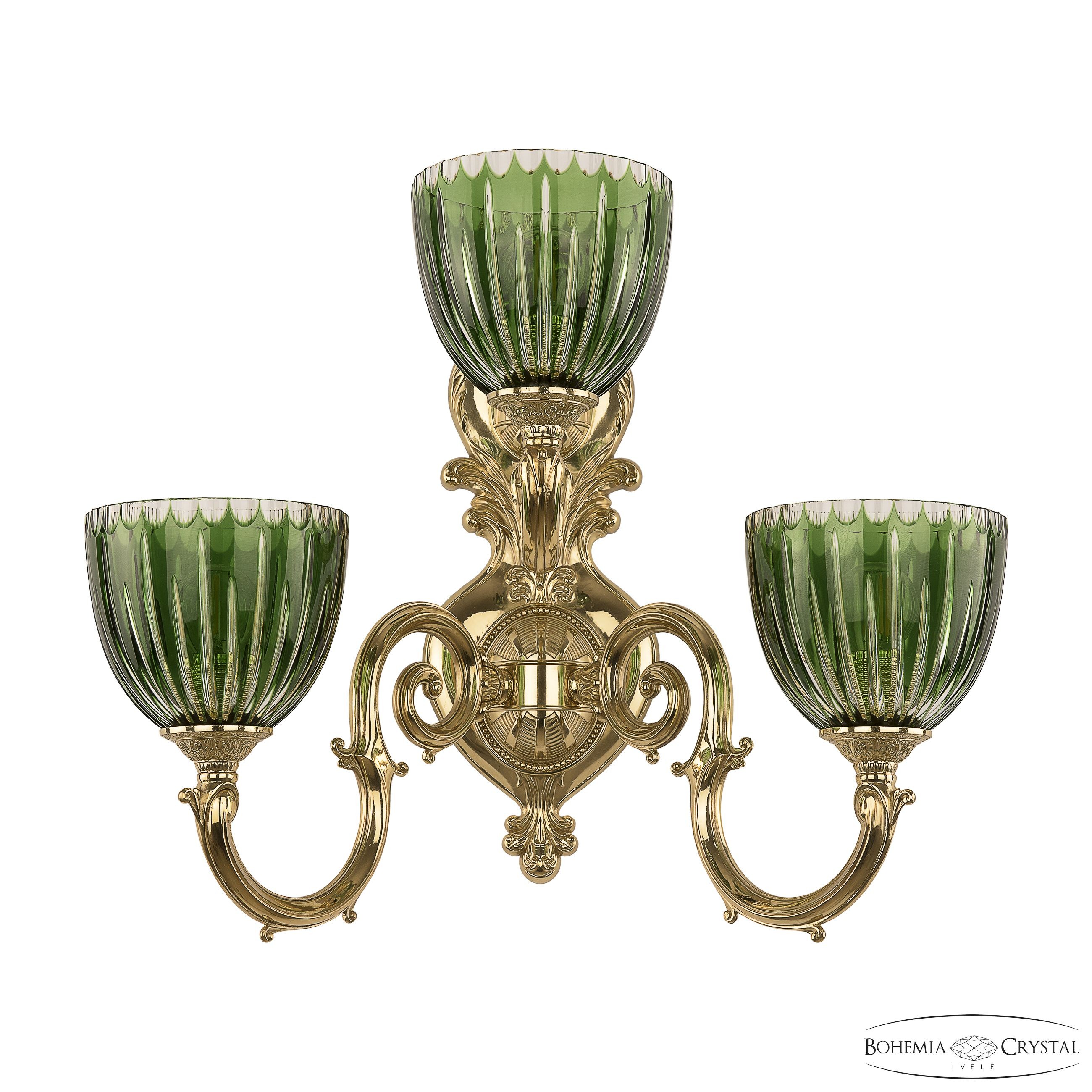 Настенное бра Bohemia 7203 7203B16/2+1/210 G P1 U Clear-Green/H-1K