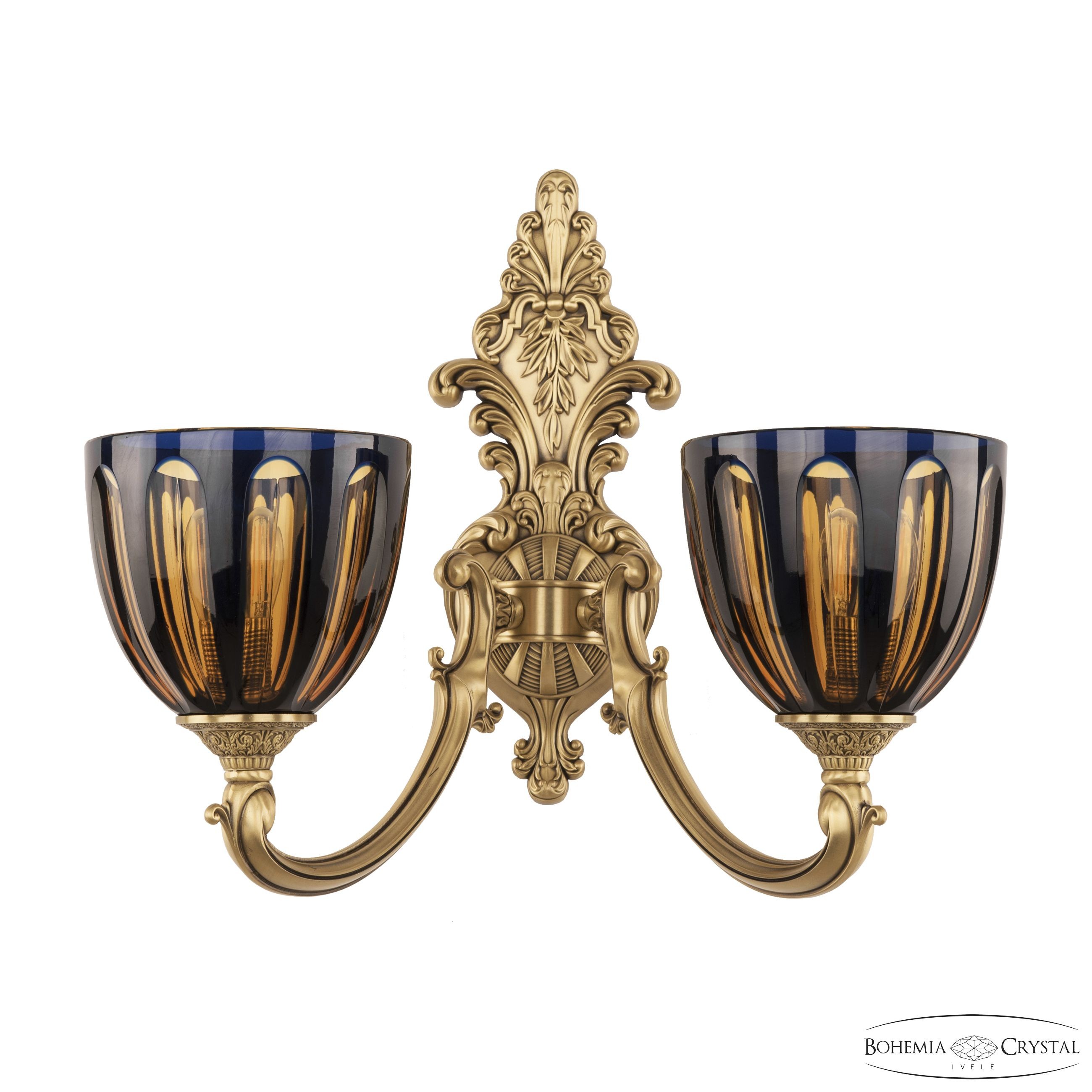 Настенное бра Bohemia 7209 7209B15/2/175 FP P1 U Amber-Blue/H-1H