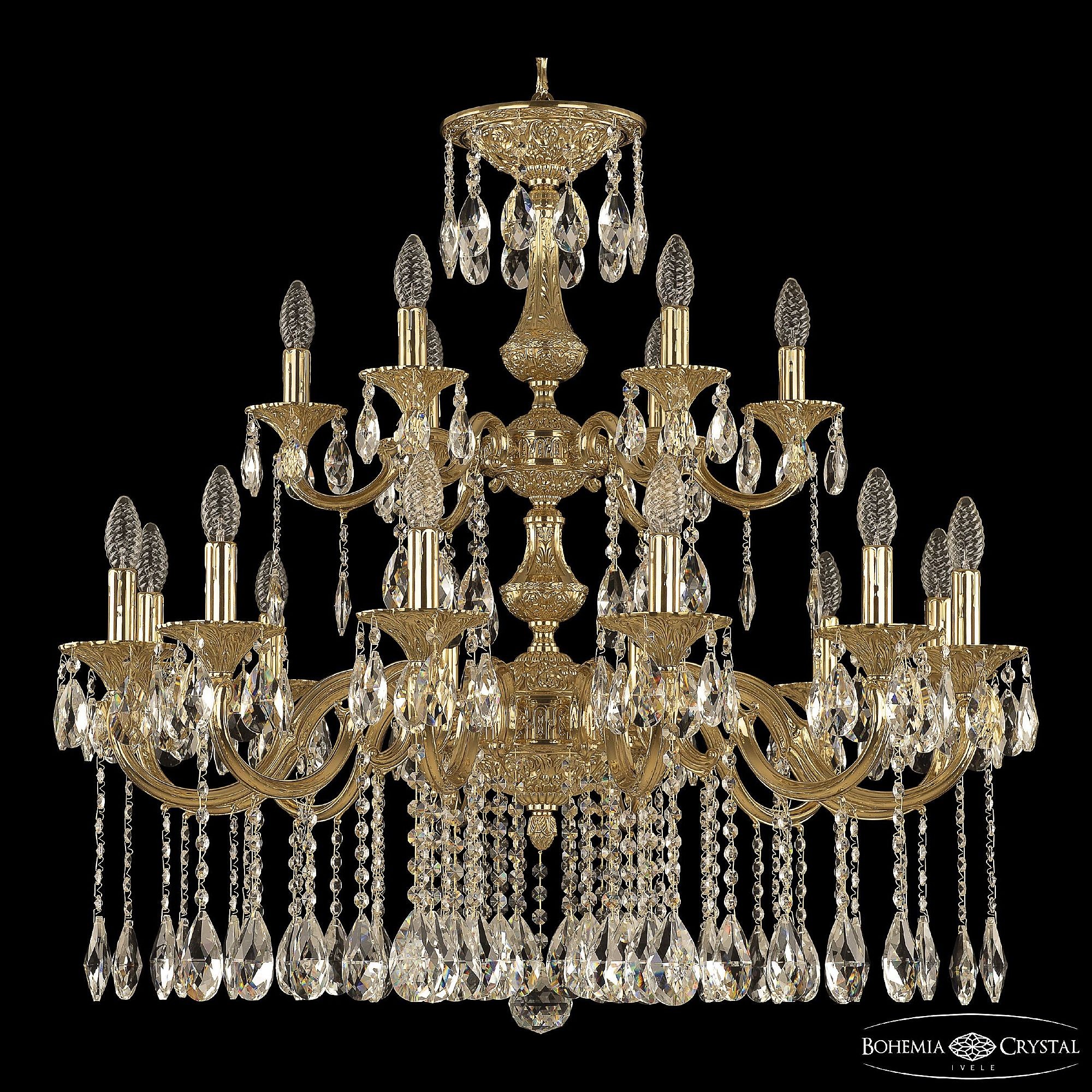 Подвесная хрустальная люстра 7201 Bohemia 72101/12+6/300/2d A G
