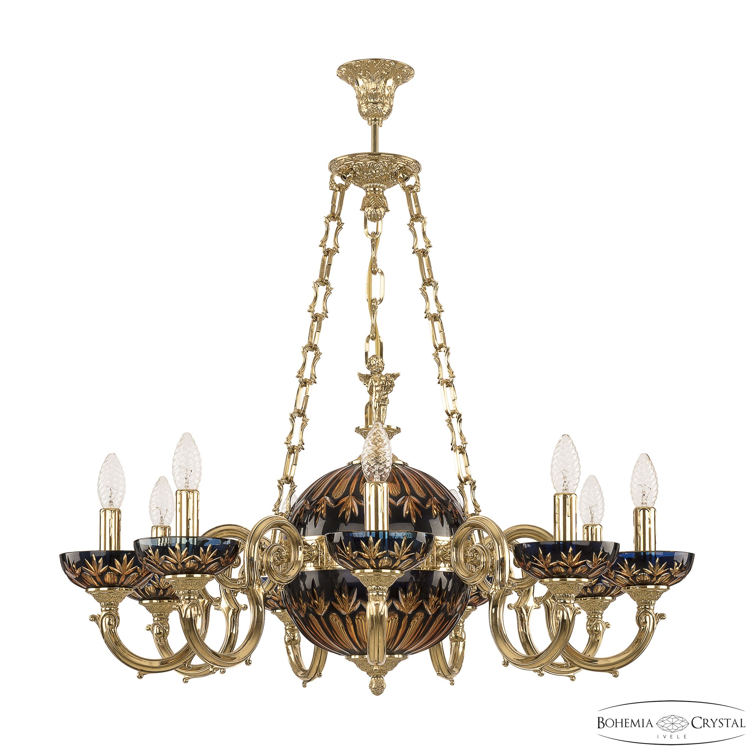 Подвесная люстра Bohemia Verona 72003P/9/210 G P Amber-Blue/H-1I FA10S