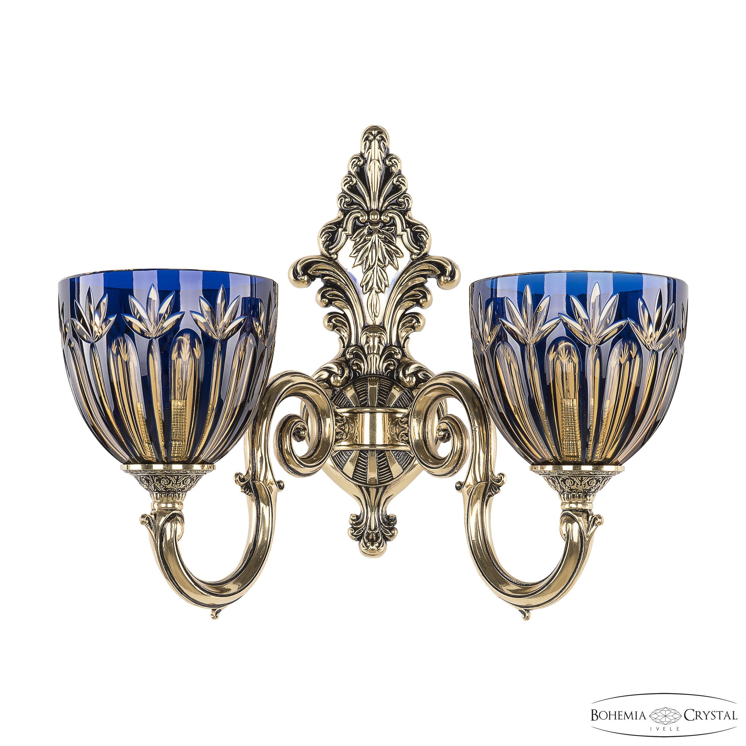 Настенное бра Bohemia Verona 7203B14/2/175 GB P1 U Amber-Blue/H-1I