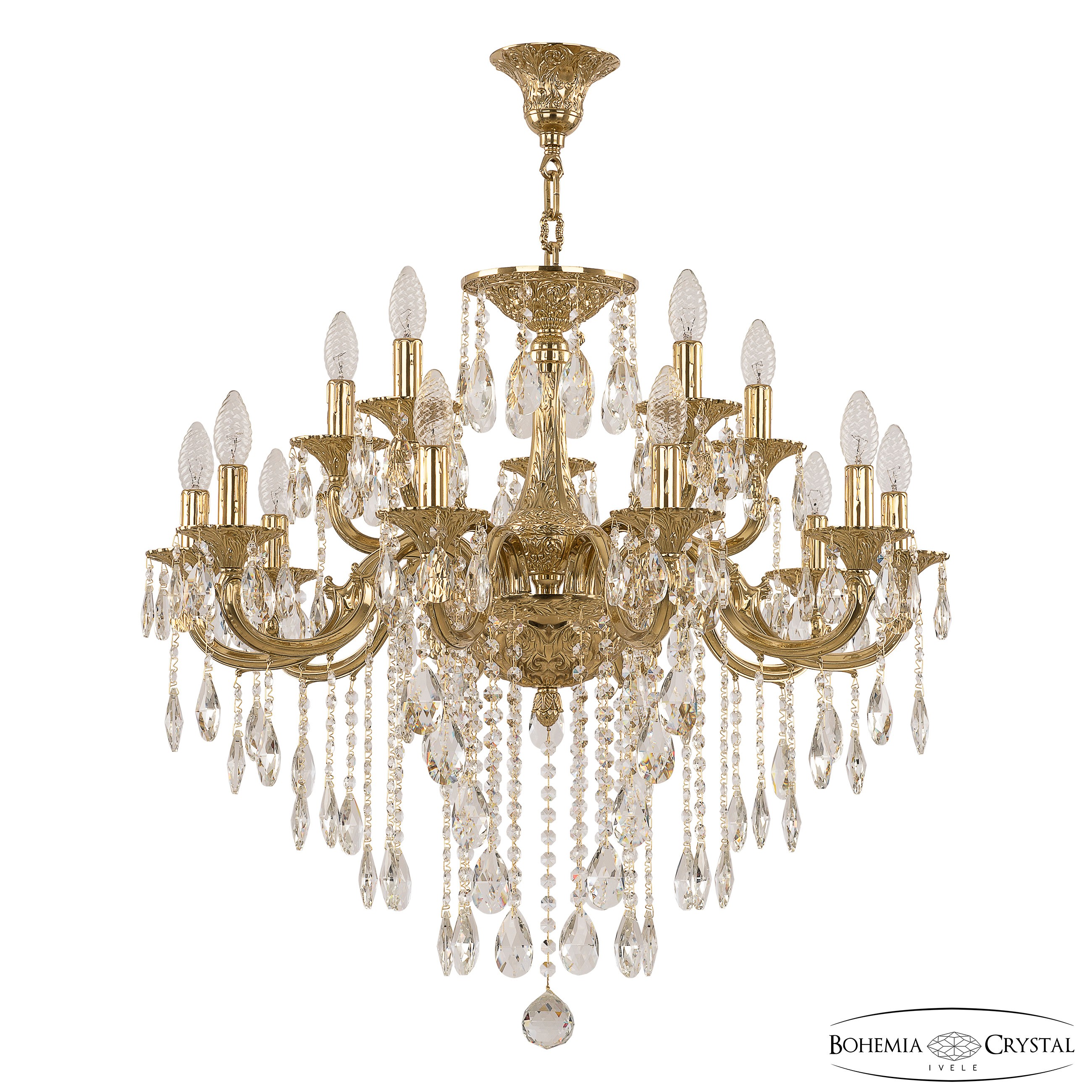 Подвесная хрустальная люстра Verona Bohemia 72199/10+5/250 B G