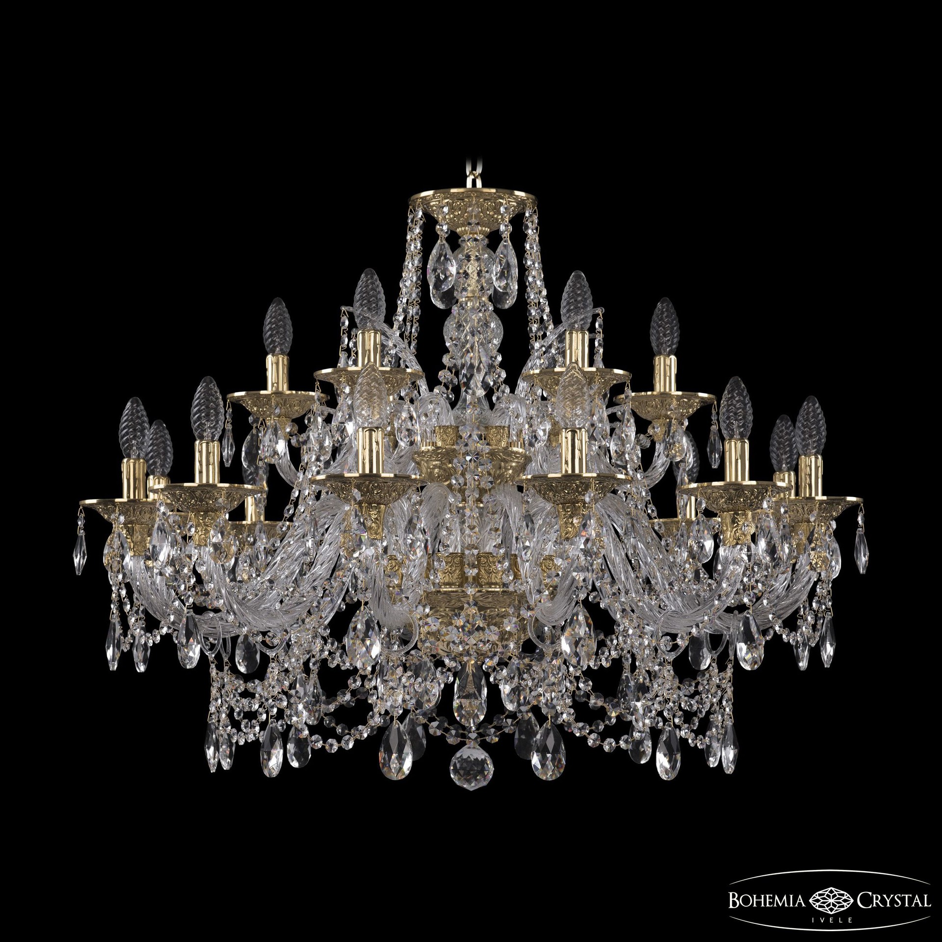 Подвесная хрустальная люстра 1611 Bohemia 16111/12+6/300/2d G