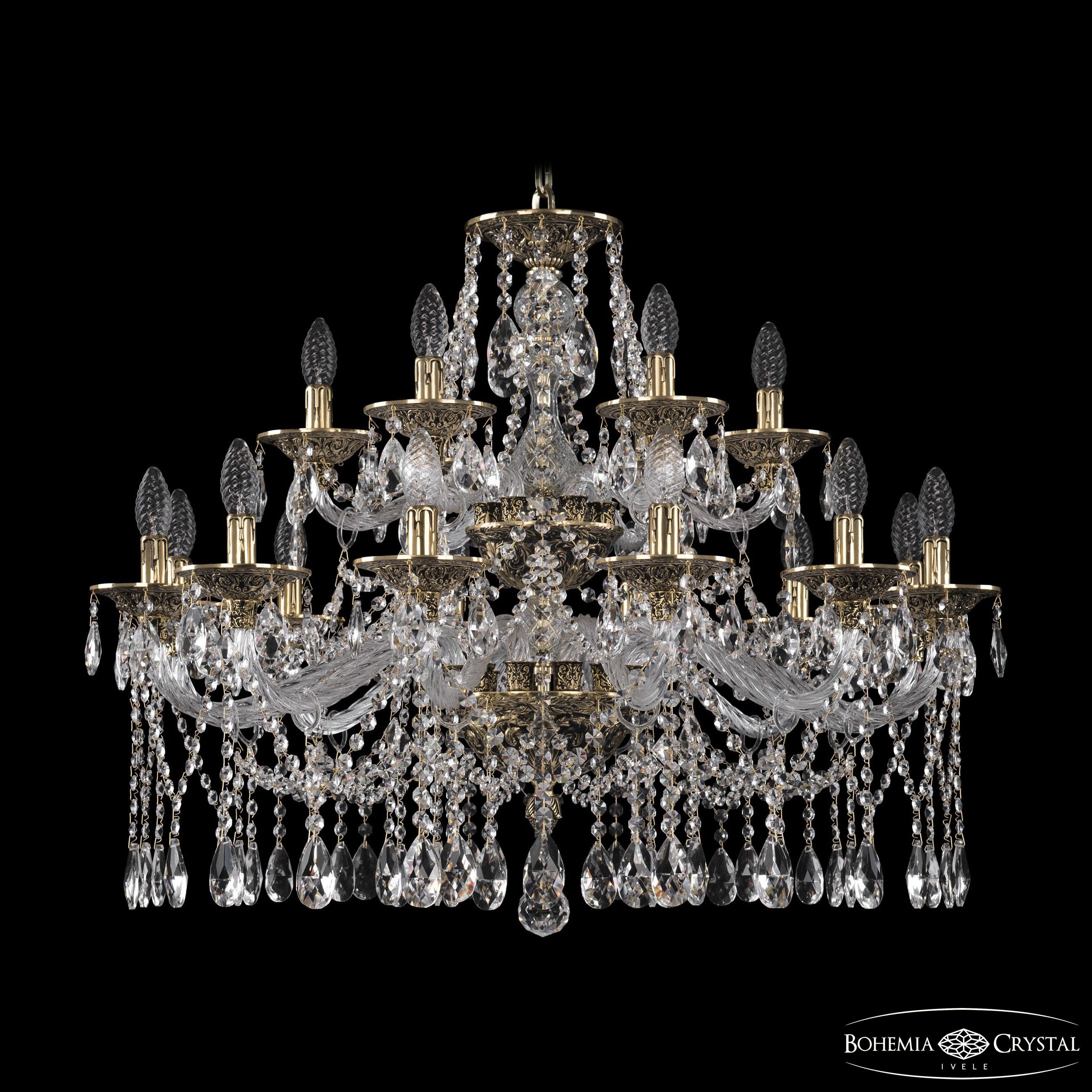 Подвесная хрустальная люстра 1613 Bohemia 16113/12+6/300/2d GB