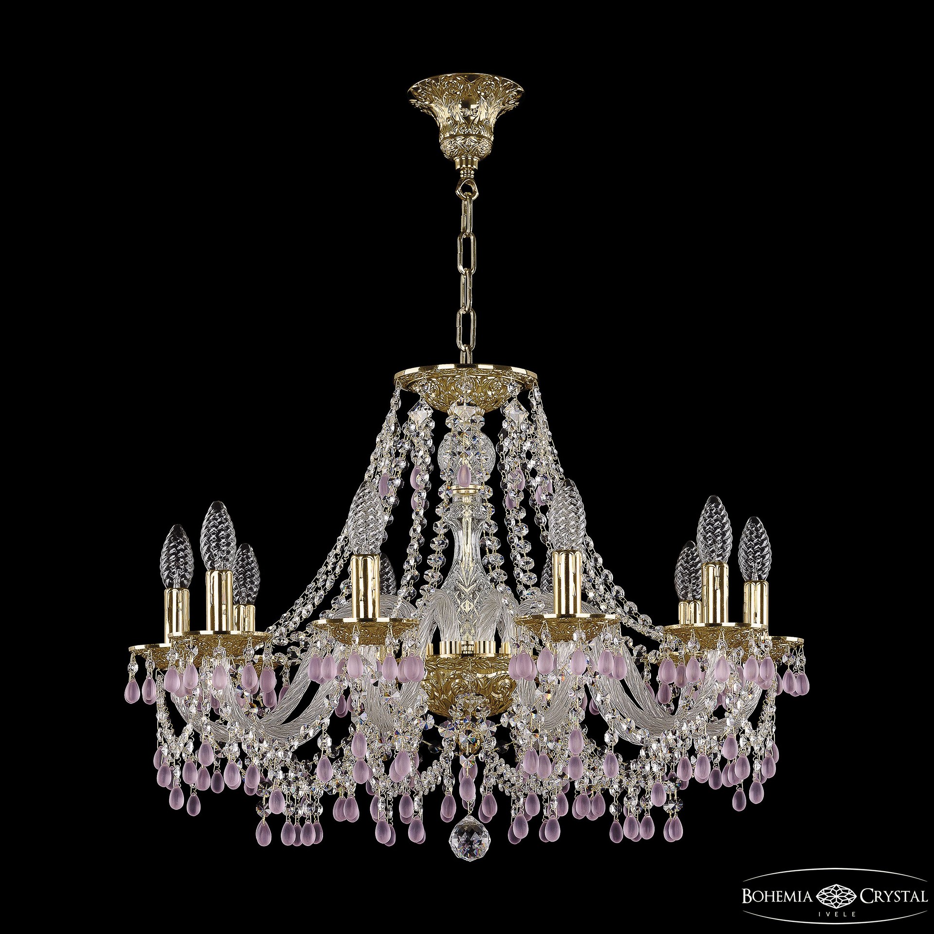 Подвесная хрустальная люстра 1610 Bohemia 16210/10/240 G V7010