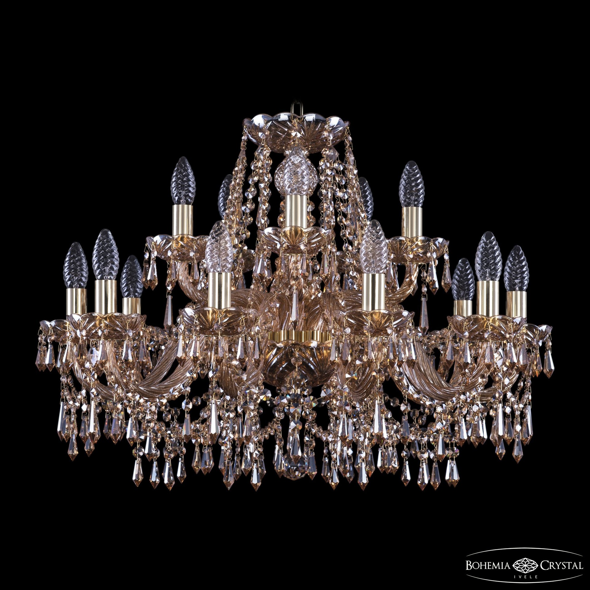 Подвесная хрустальная люстра 1403 Bohemia 1403/10+5/240 G M721