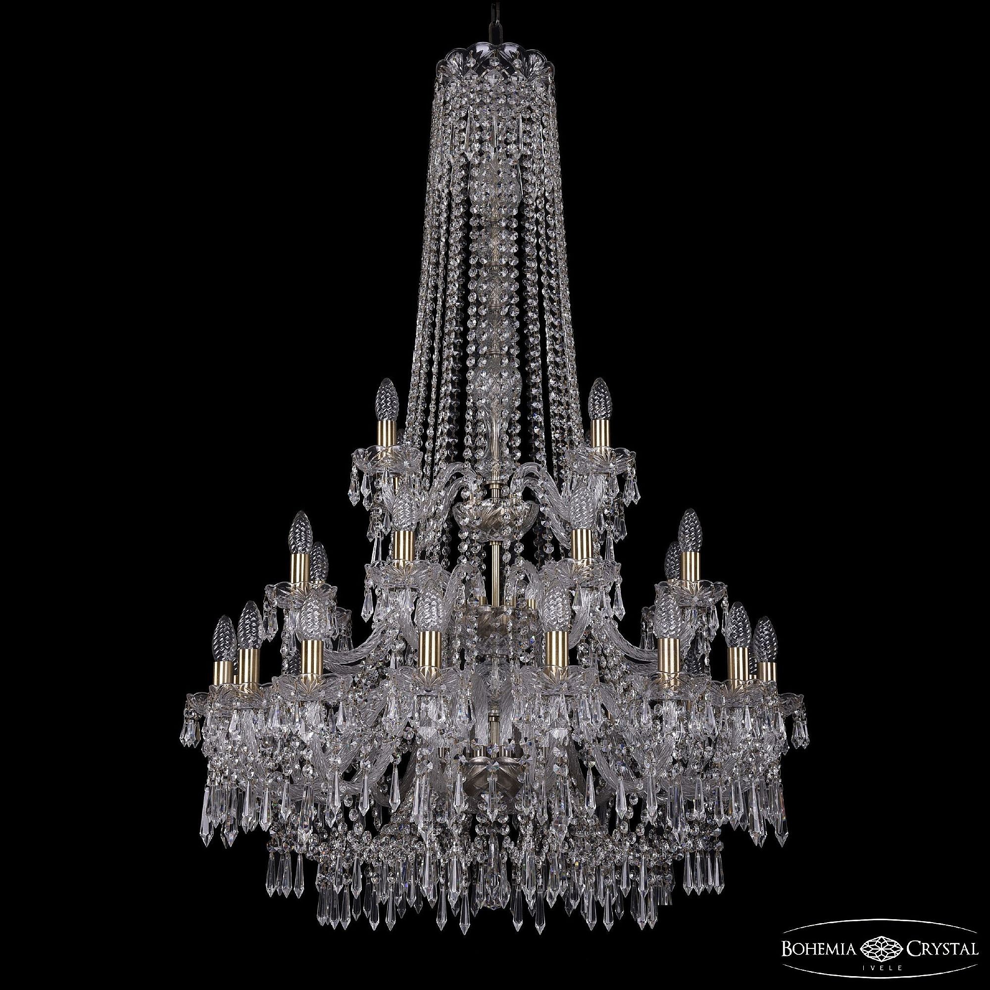 Подвесная хрустальная люстра 1403 Bohemia 1403/16+8+4/300/h-130/3d Pa