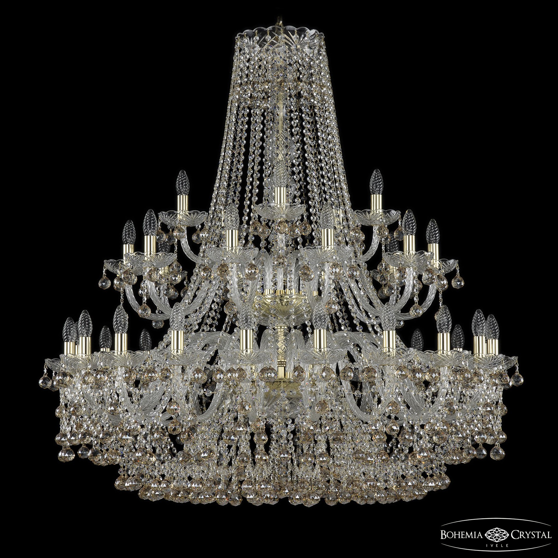 Подвесная хрустальная люстра 1409 Bohemia 1409/20+10+5/400/2d G K721