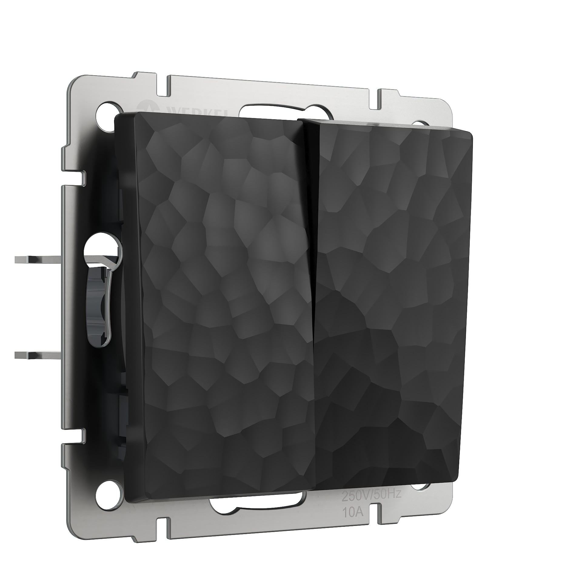 Выключатель Werkel Hammer W1220008/ Выключатель двухклавишный (черный)