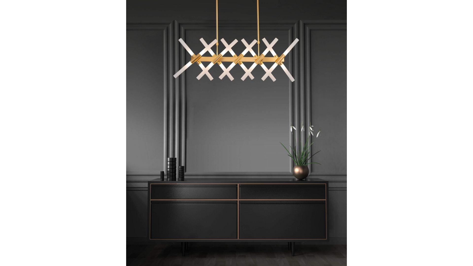 Люстра на штанге Lumina Deco Alford LDP 6036-20 GD