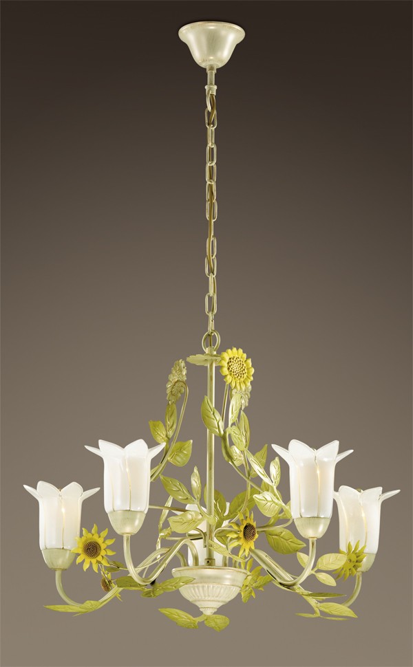 Люстра подвесная с цветочками Sunflower 2651/5 Odeon Light