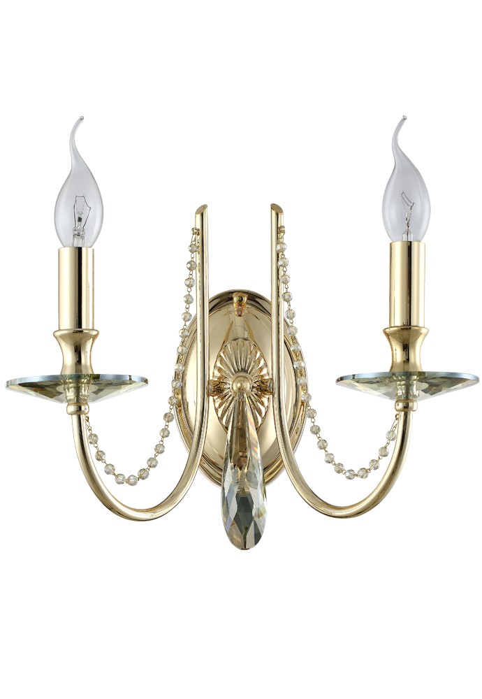 Настенное бра Crystal Lux Victoria VICTORIA AP2 GOLD/AMBER