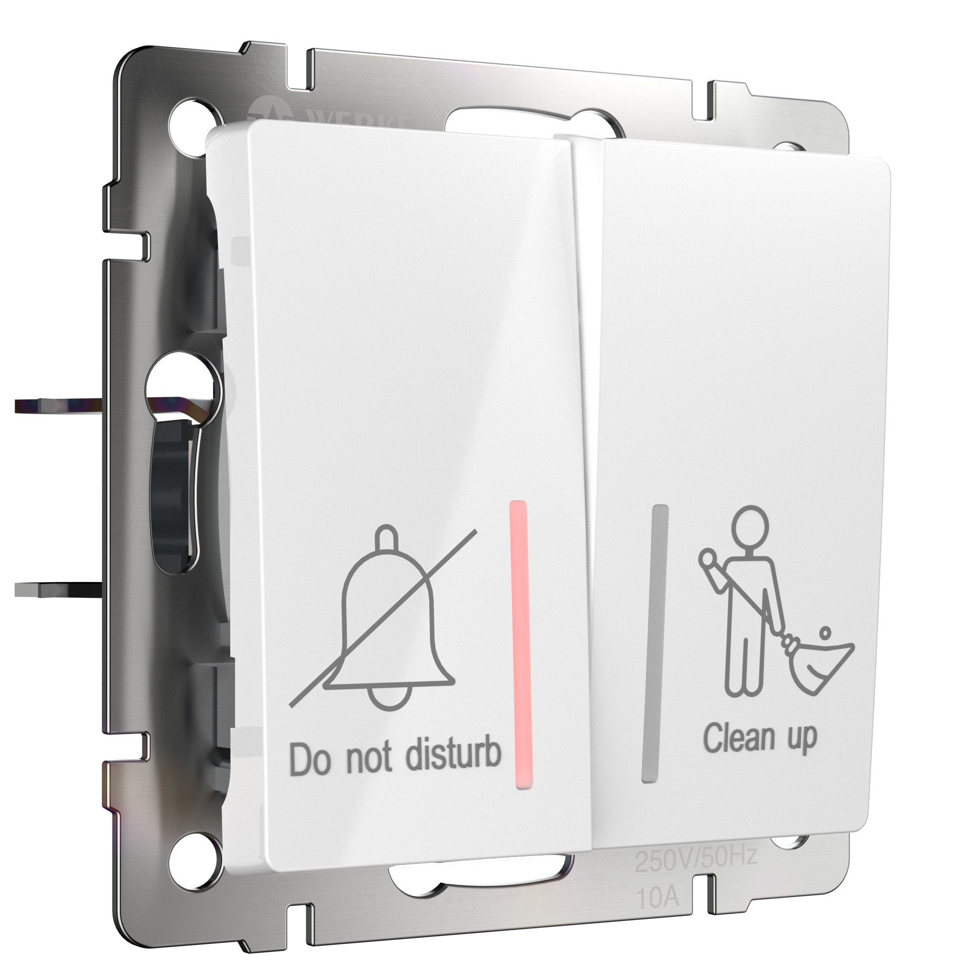 Выключатель Werkel W1120801/ Выключатель двухклавишный для отелей (белый)