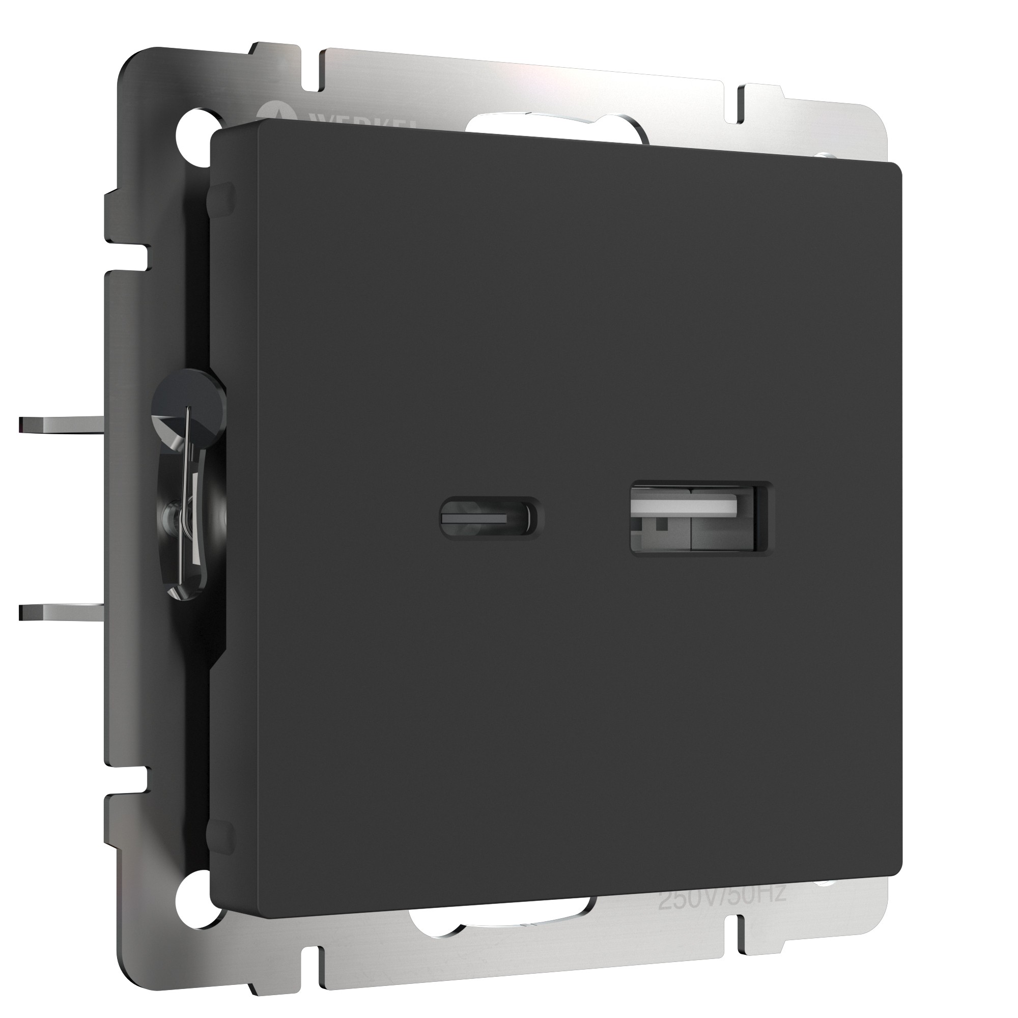 Розетка Werkel W1171808/ Розетка USB тип A+С (черный матовый)