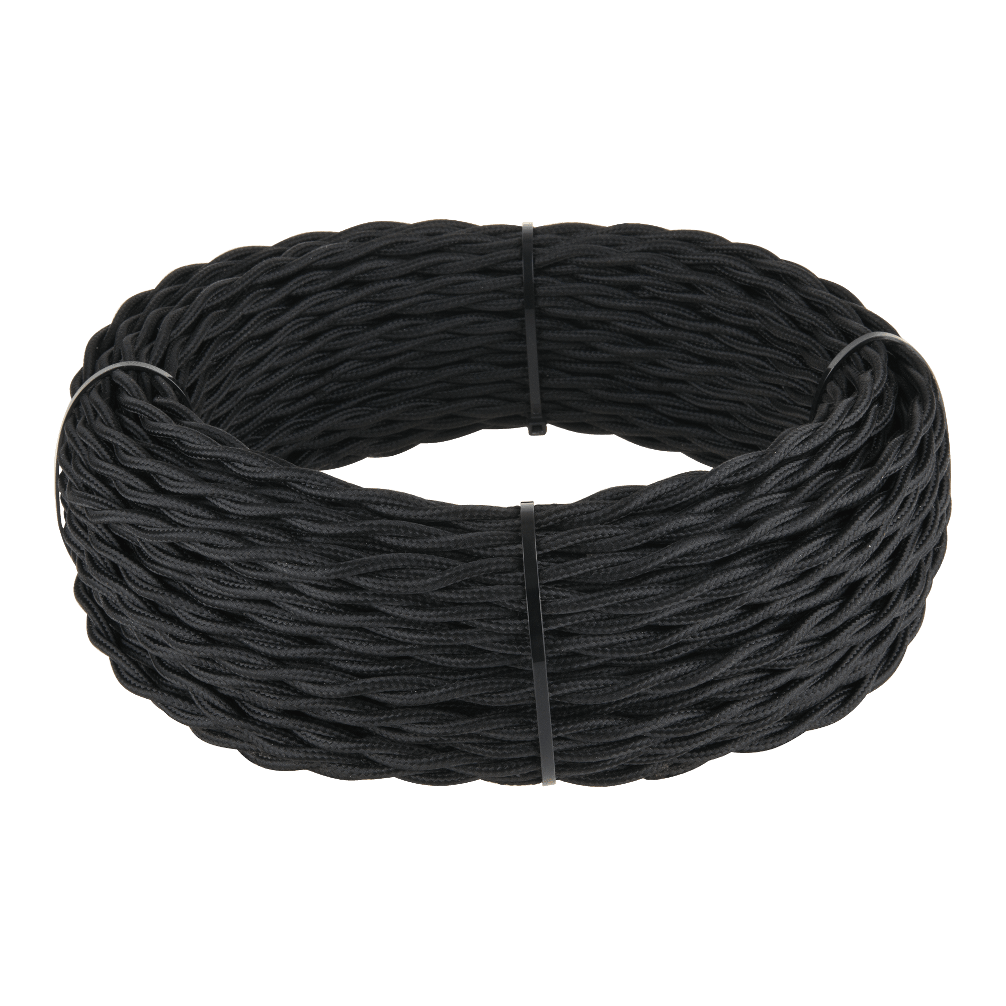 Ретро кабель Werkel W6453208/ Ретро кабель витой 3х1,5 (черный) 20 м