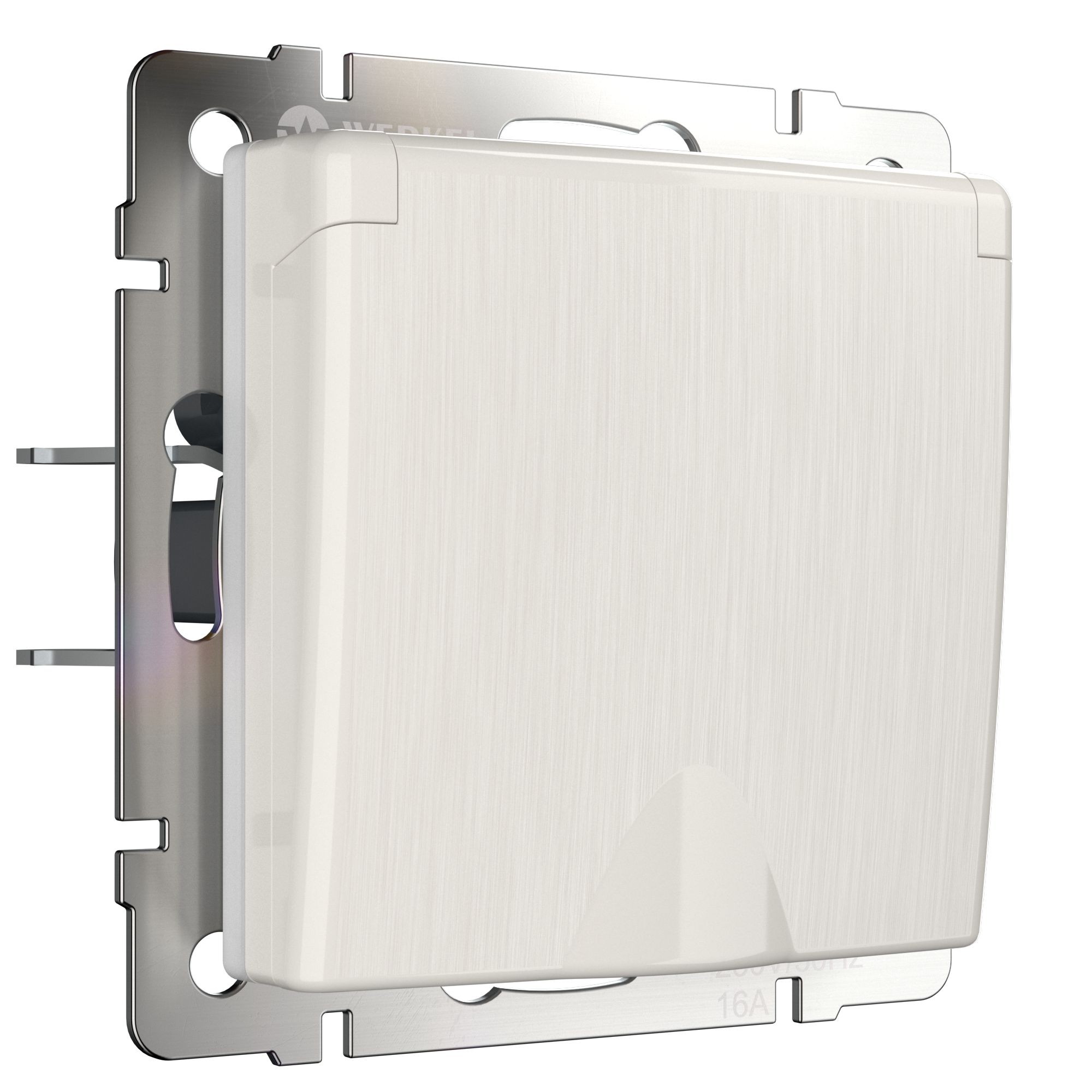 Розетка Werkel W1171213/ Розетка влагозащ. с зазем. с защит. крышкой и шторками (перламутровый рифленый)