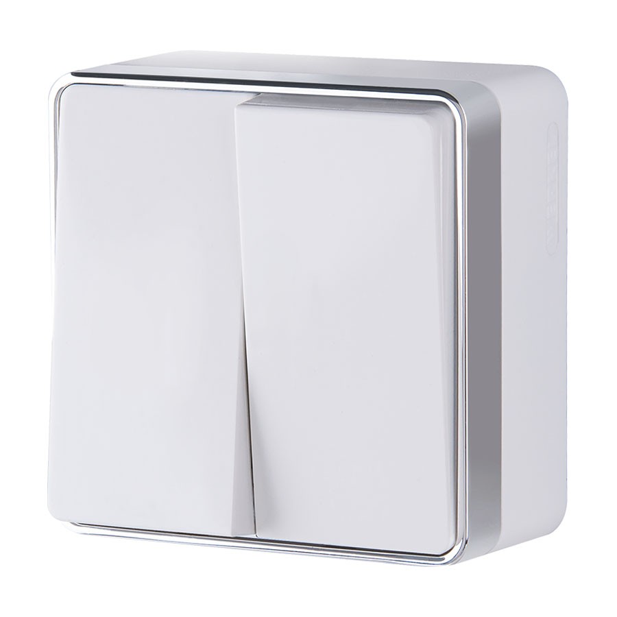 Выключатель Werkel Накладные механизмы Gallant белые W5020001/ Выключатель двухклавишный Gallant (белый)