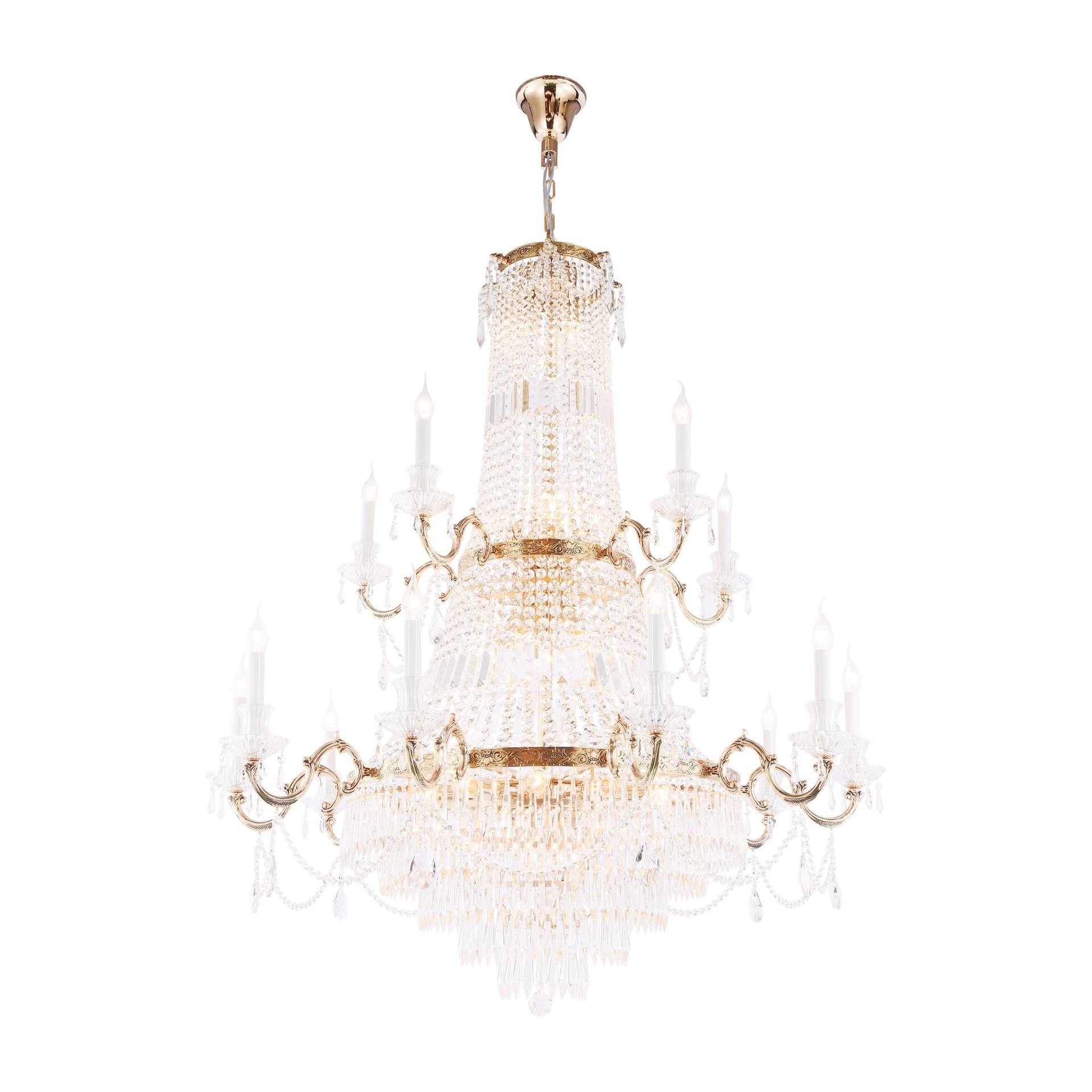 Подвесная хрустальная люстра Palace Maytoni DIA890-PL-42-G