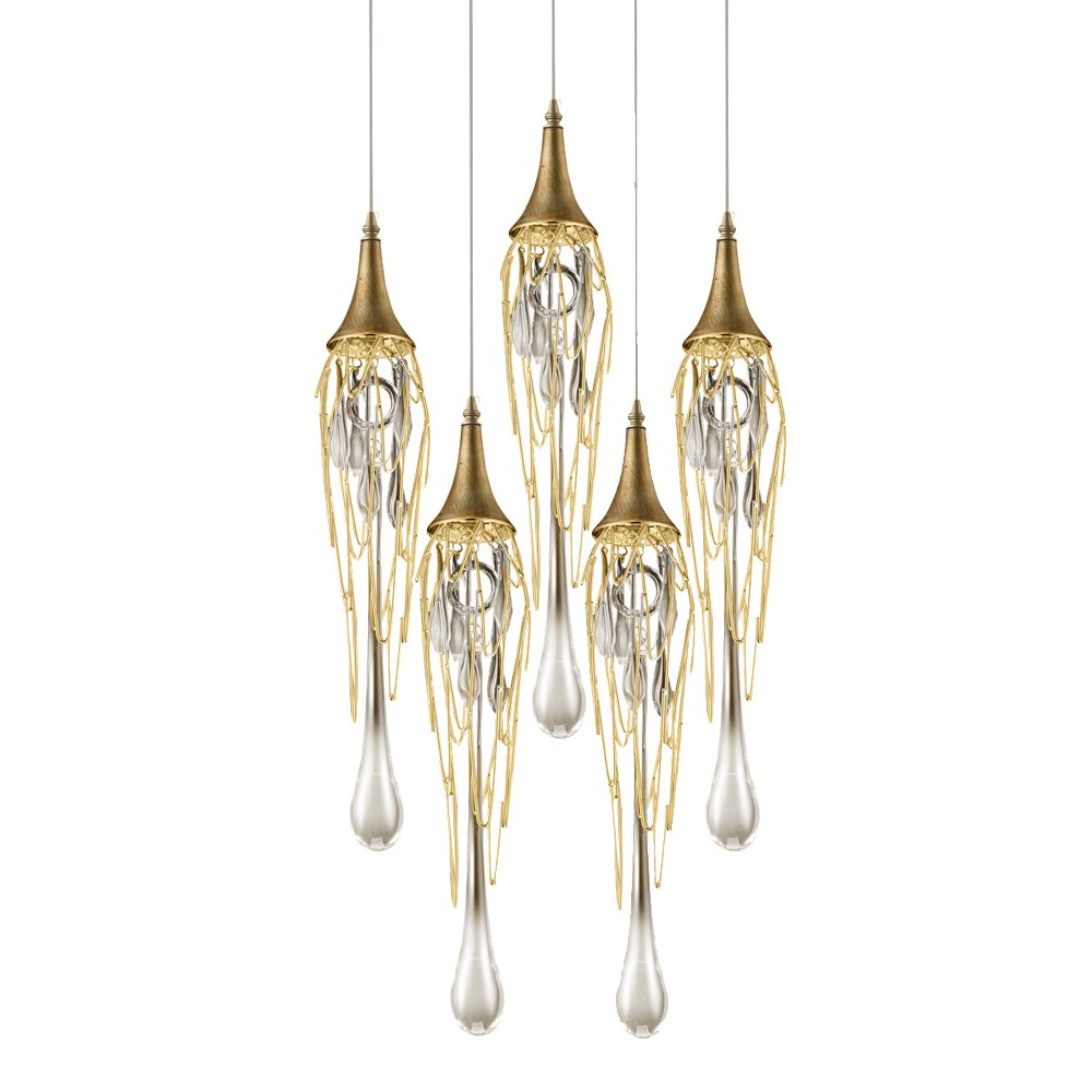 Светильник подвесной Delight Collection Goddess Tears P68009L-5/R gold