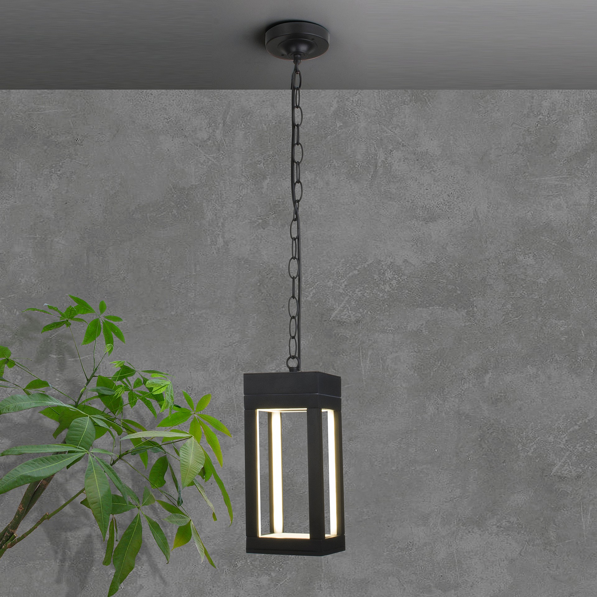 Уличный подвесной светильник Elektrostandard Frame 1528 TECHNO LED чёрный