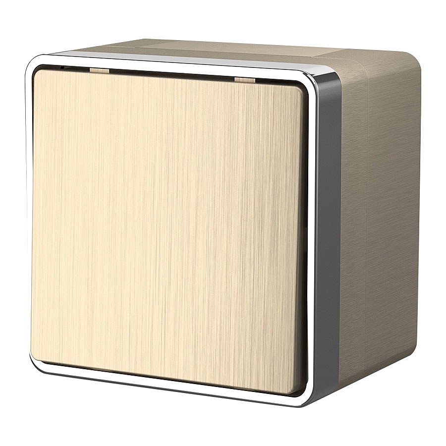 Выключатель Werkel W5010210/ Выключатель одноклавишный влагозащищенный Gallant (шампань рифленый)