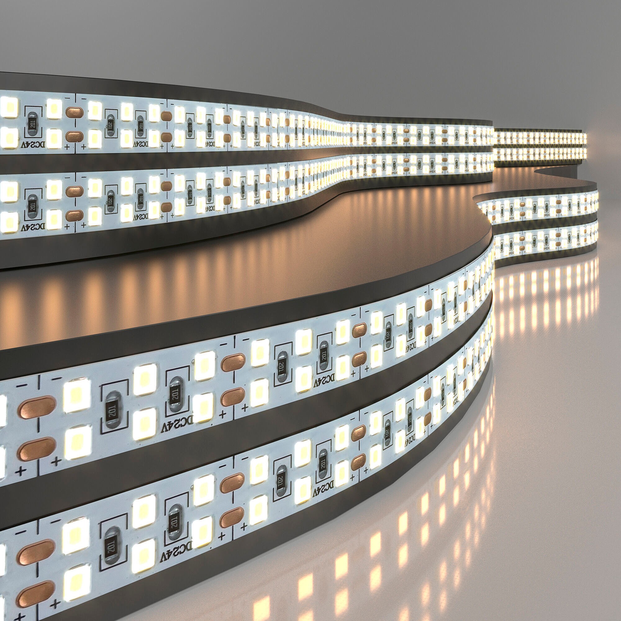 LED лента Elektrostandard 2835 24V 240Led 18W Лента светодиодная 240LED 18W IP20 двухрядная 3300К теплый белый (2835 24V 240Led 18W IP20) a061089