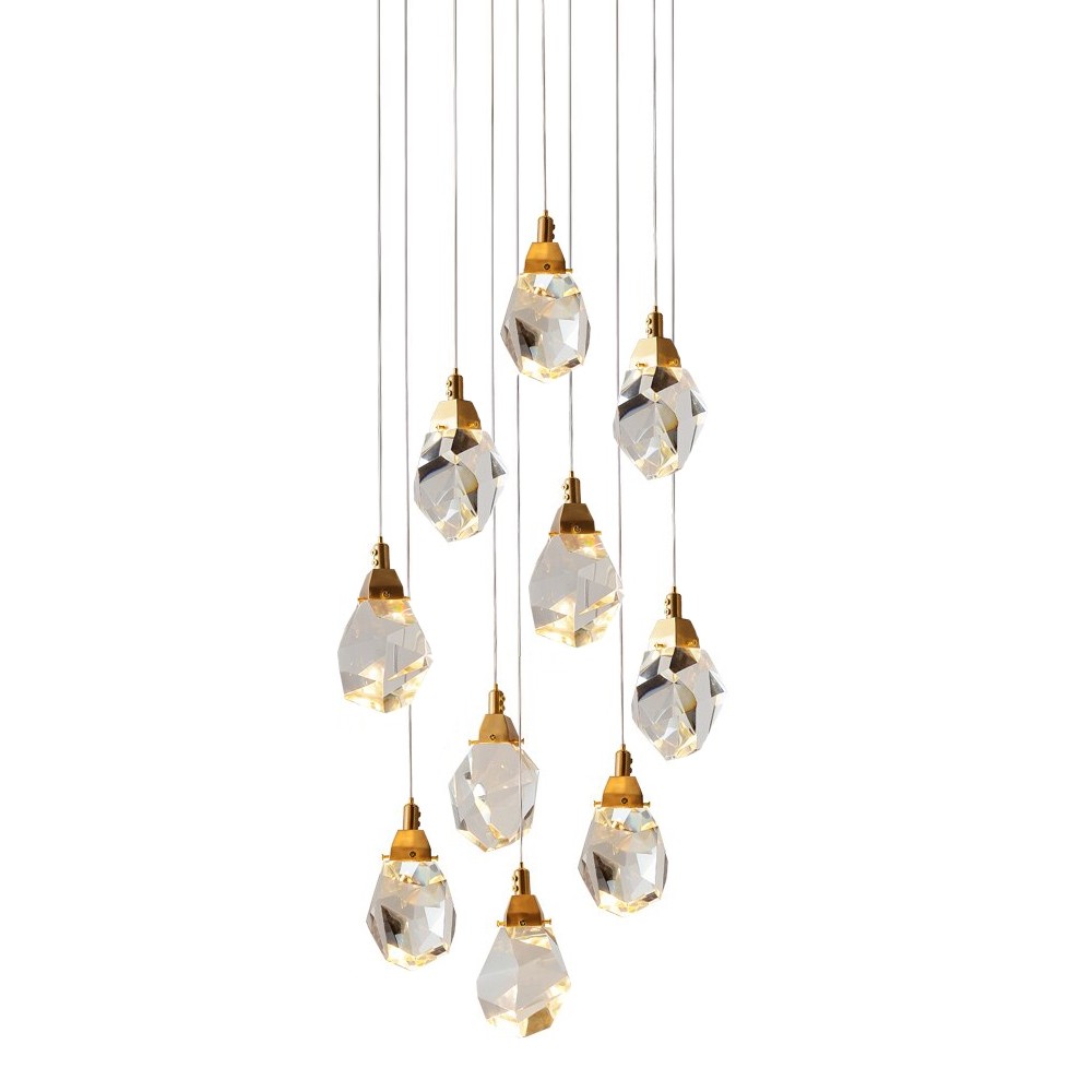Светильник подвесной Delight Collection Crystal rock II 9701P/10R brass