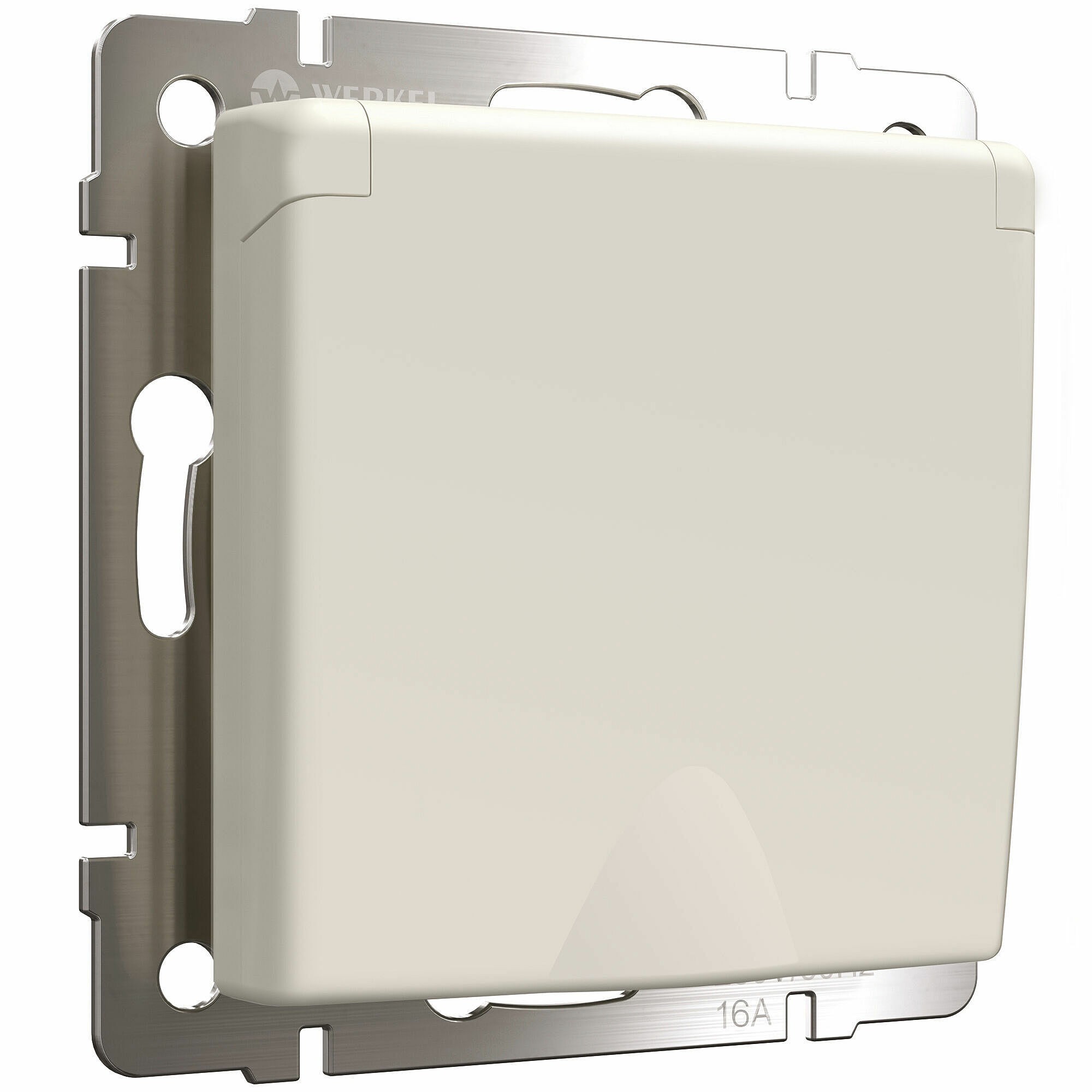 Розетка Werkel W1171262/ Розетка с заземлением и шторками c крышкой IP44 (айвори матовый)